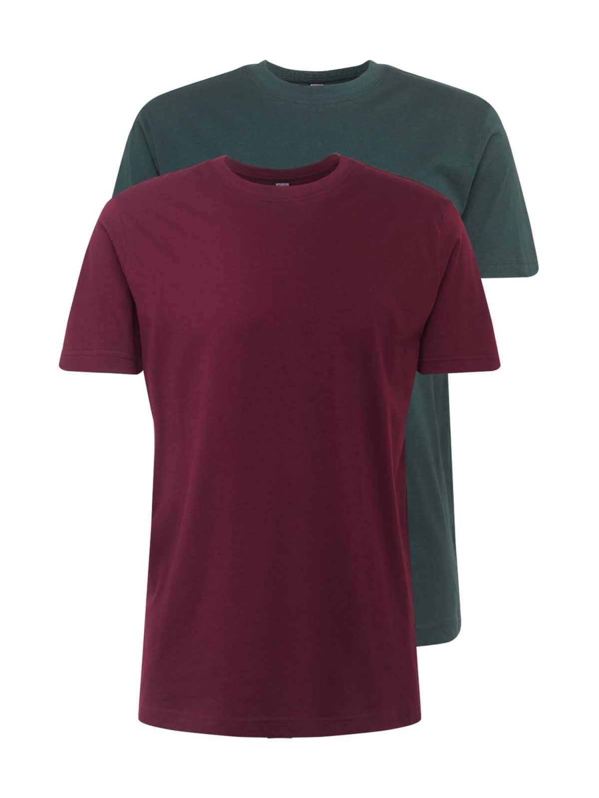 Urban Classics Majica  temno zelena / vinsko rdeča
