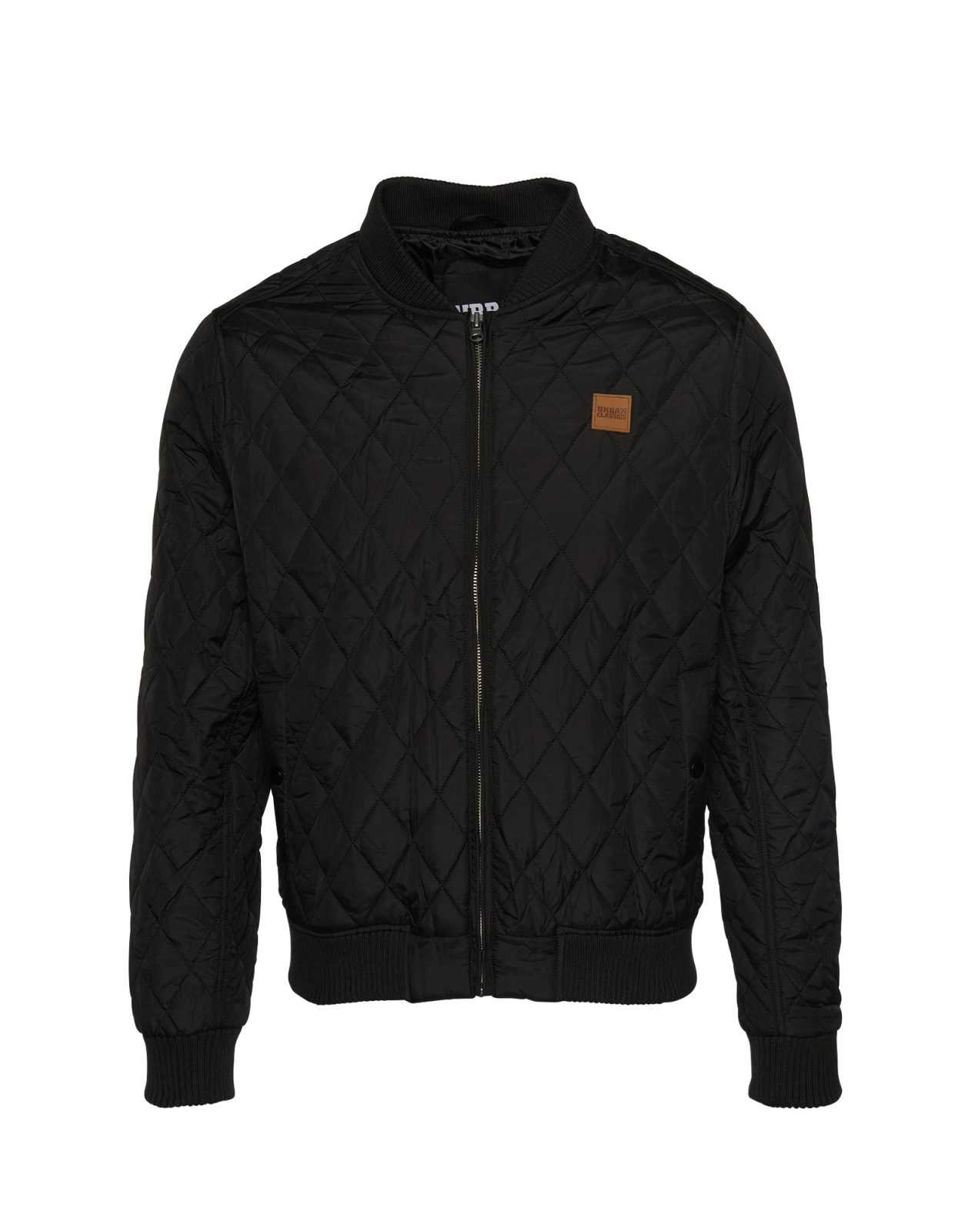 Urban Classics Prehodna jakna 'Diamond Quilt'  rjava / črna