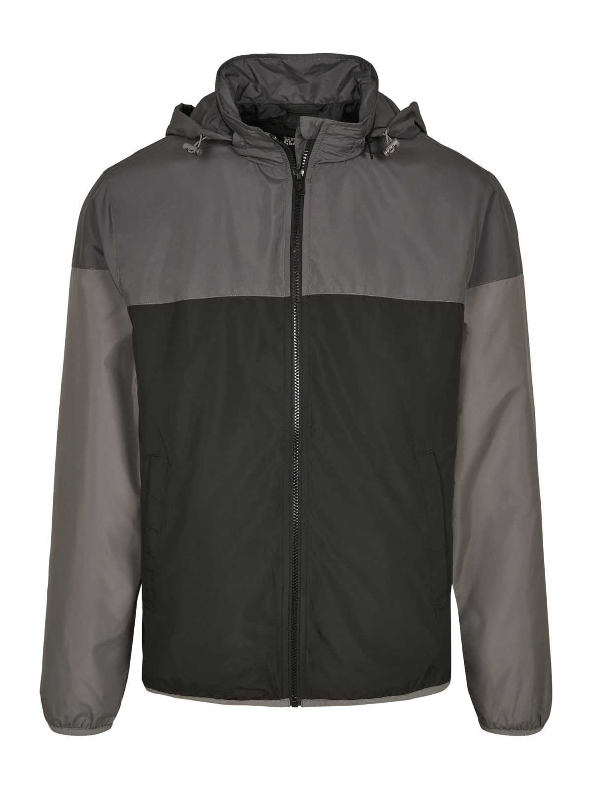 Urban Classics Prehodna jakna 'Windrunner'  dimno-siva / črna
