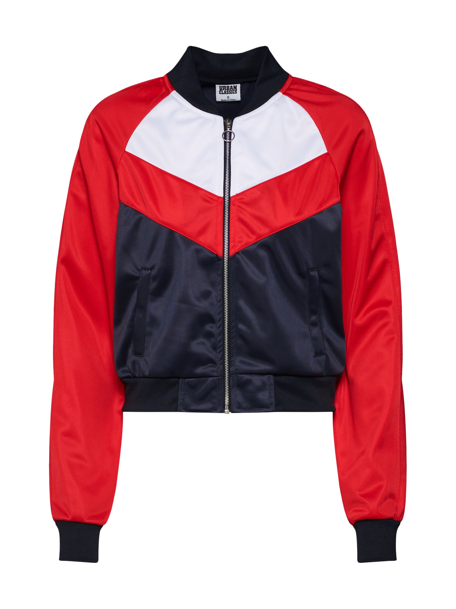 Urban Classics Prehodna jakna  mornarska / ognjeno rdeča / bela
