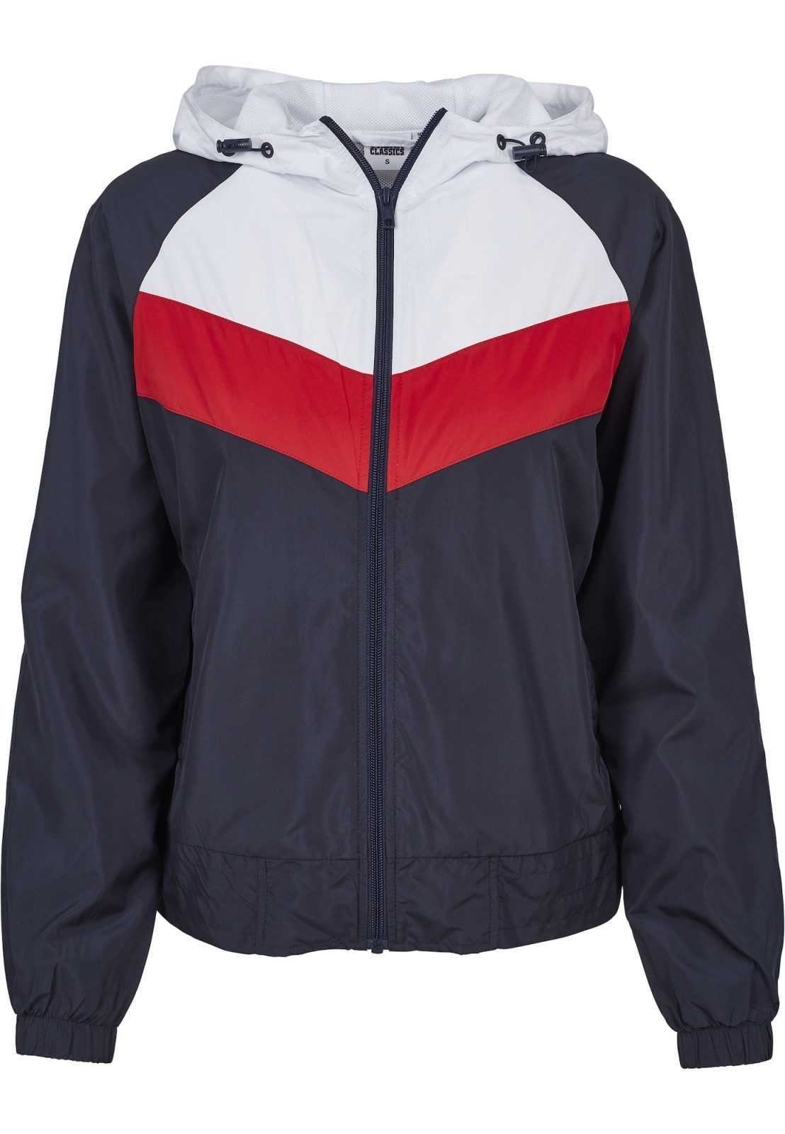 Urban Classics Prehodna jakna  mornarska / ognjeno rdeča / bela