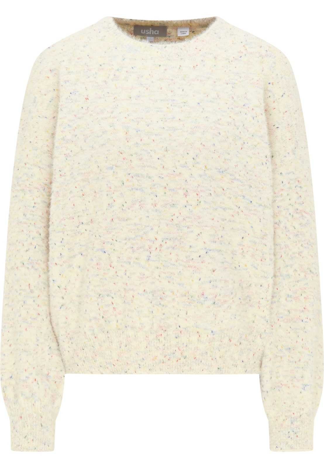 Usha Širok pulover  mešane barve / volneno bela