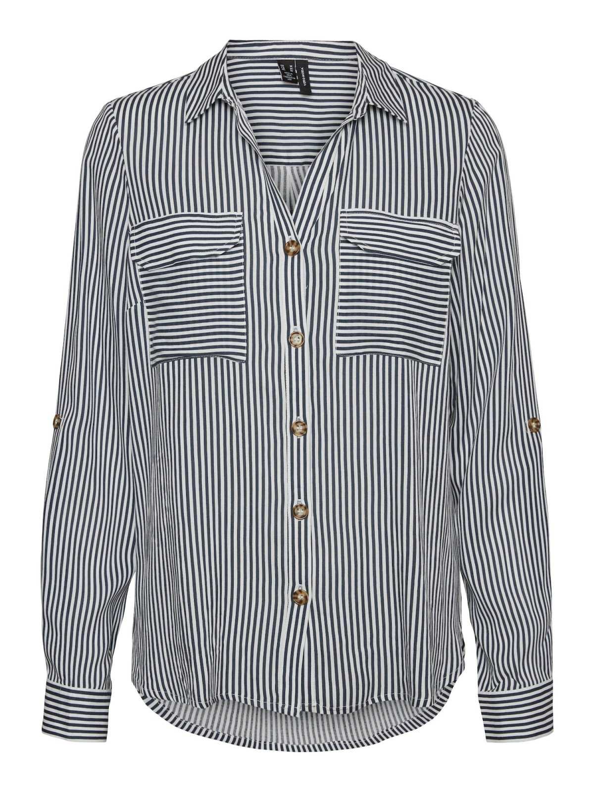 VERO MODA Bluza 'Bumpy'  mornarska / bela