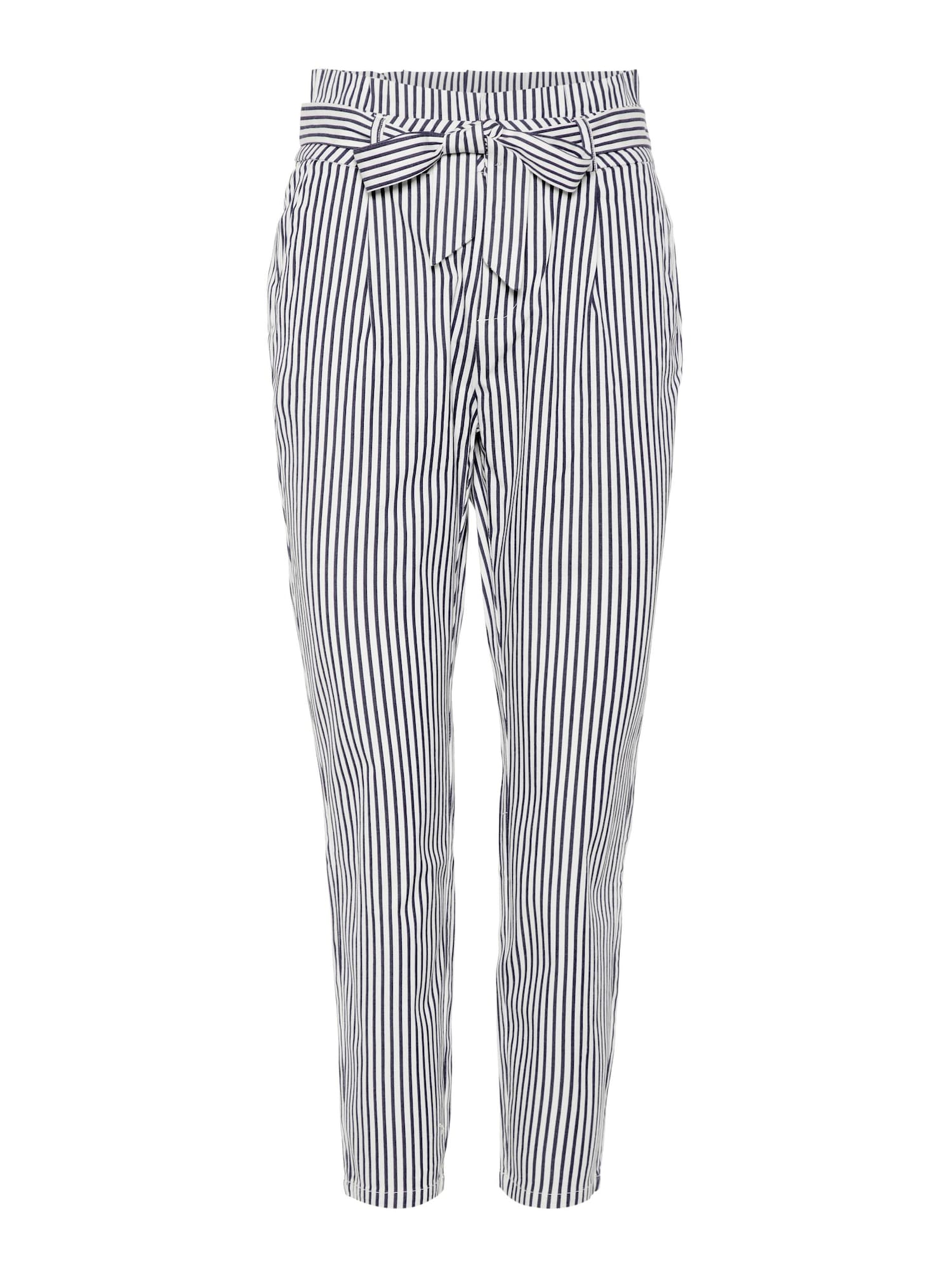 VERO MODA Hlače z naborki 'Eva'  marine / bela