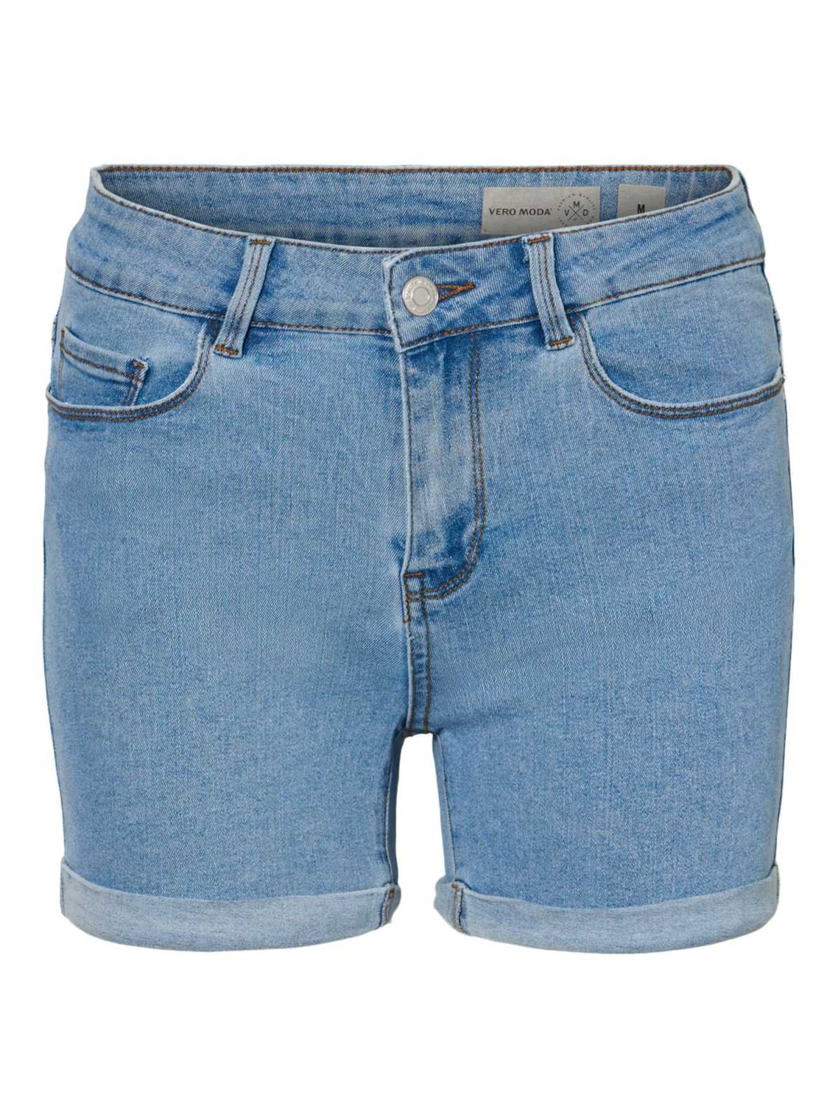 VERO MODA Kavbojke 'Hot Seven'  moder denim / rjava