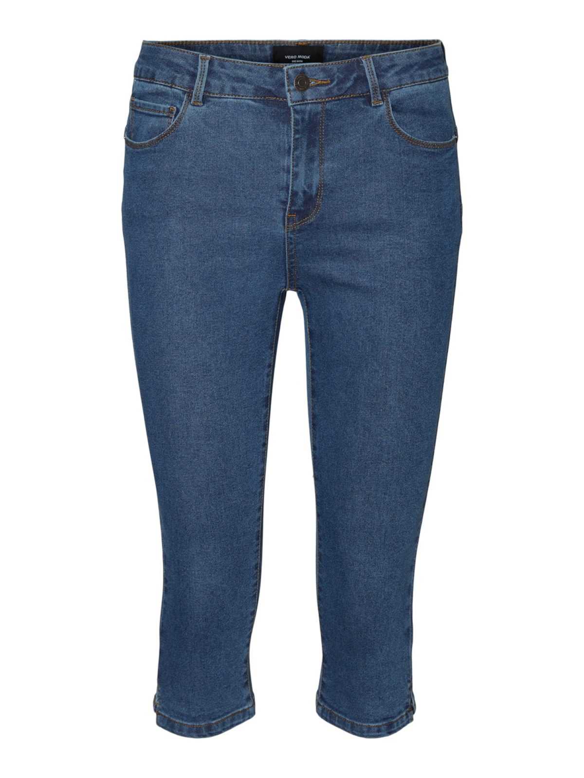 VERO MODA Kavbojke 'Hot Seven'  moder denim / rjava