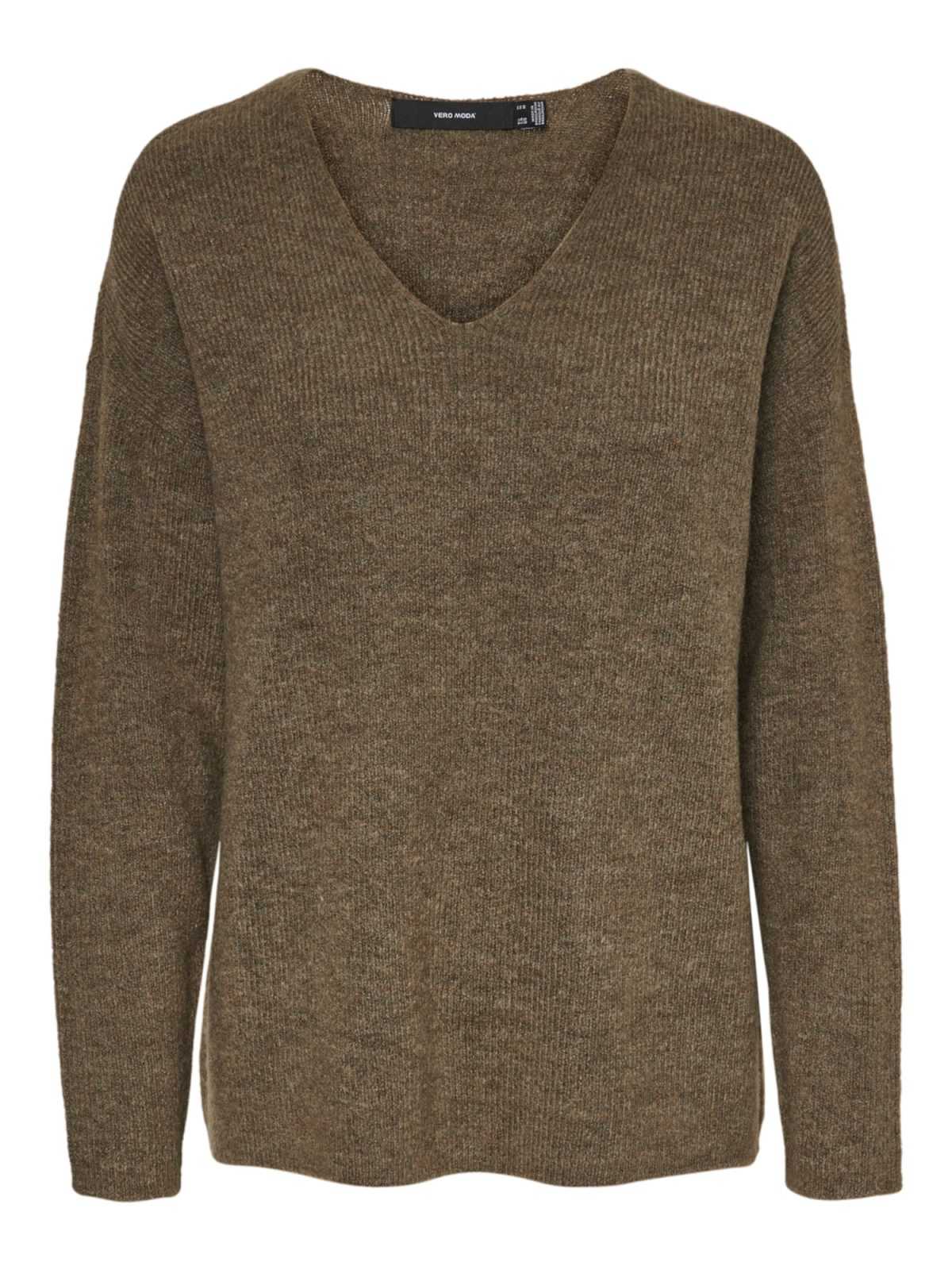 VERO MODA Pulover 'Lefile'  temno siva / oliva