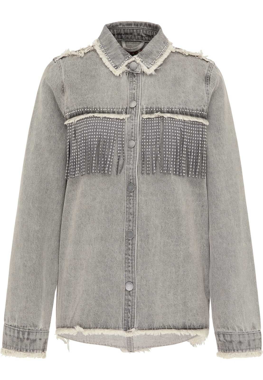 myMo ROCKS Bluza  siv denim / bela