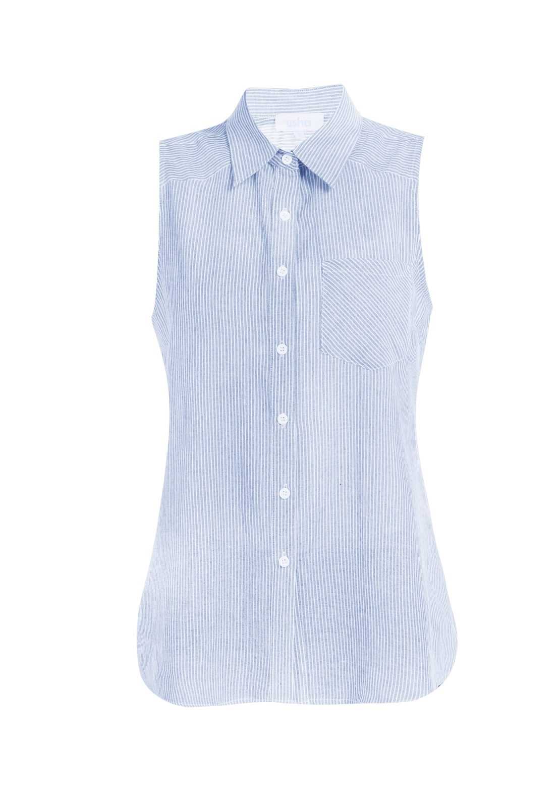 usha BLUE LABEL Bluza  svetlo modra / bela