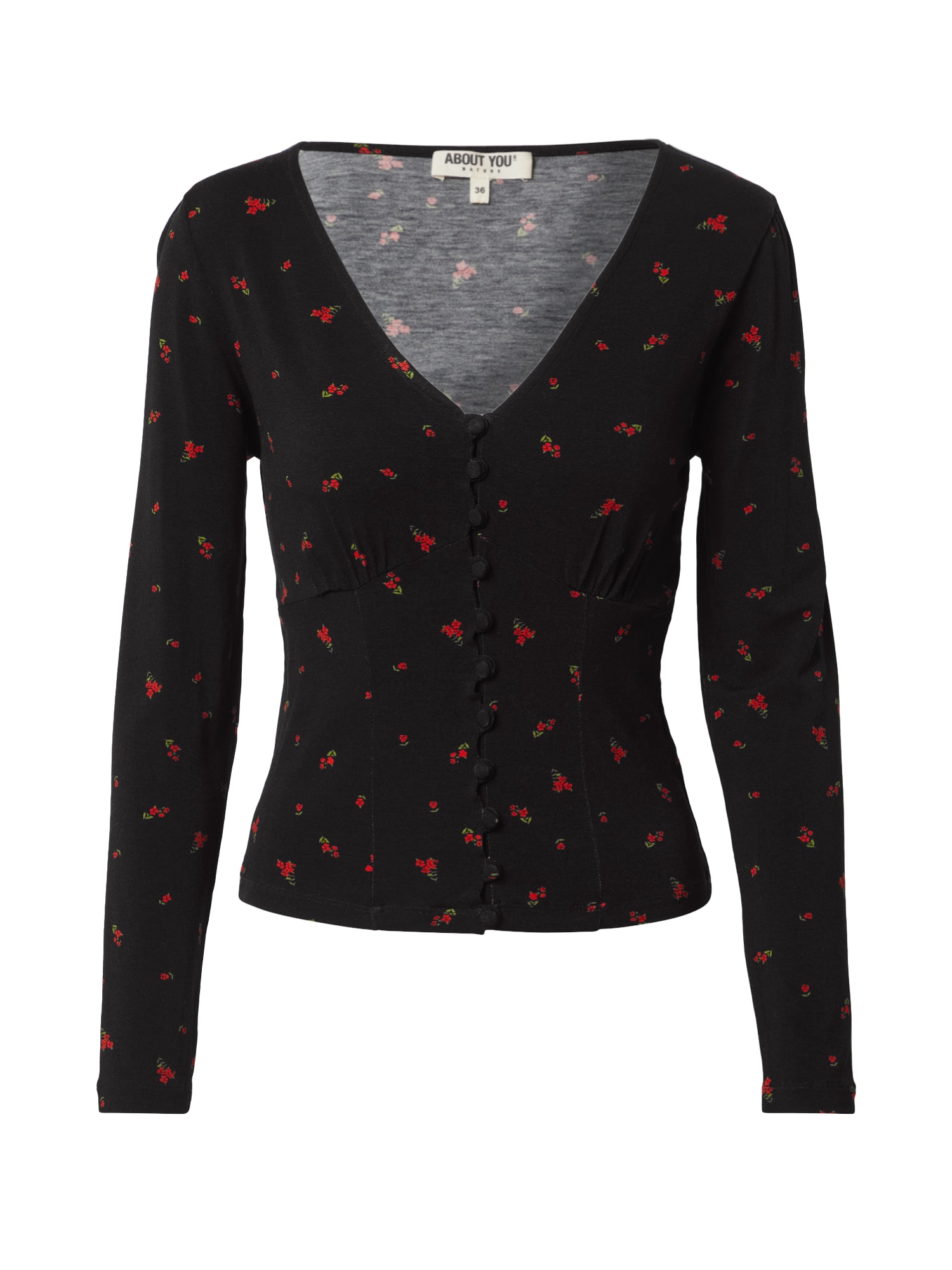 ABOUT YOU Majica 'Lotti Shirt'  zelena / rdeča / črna