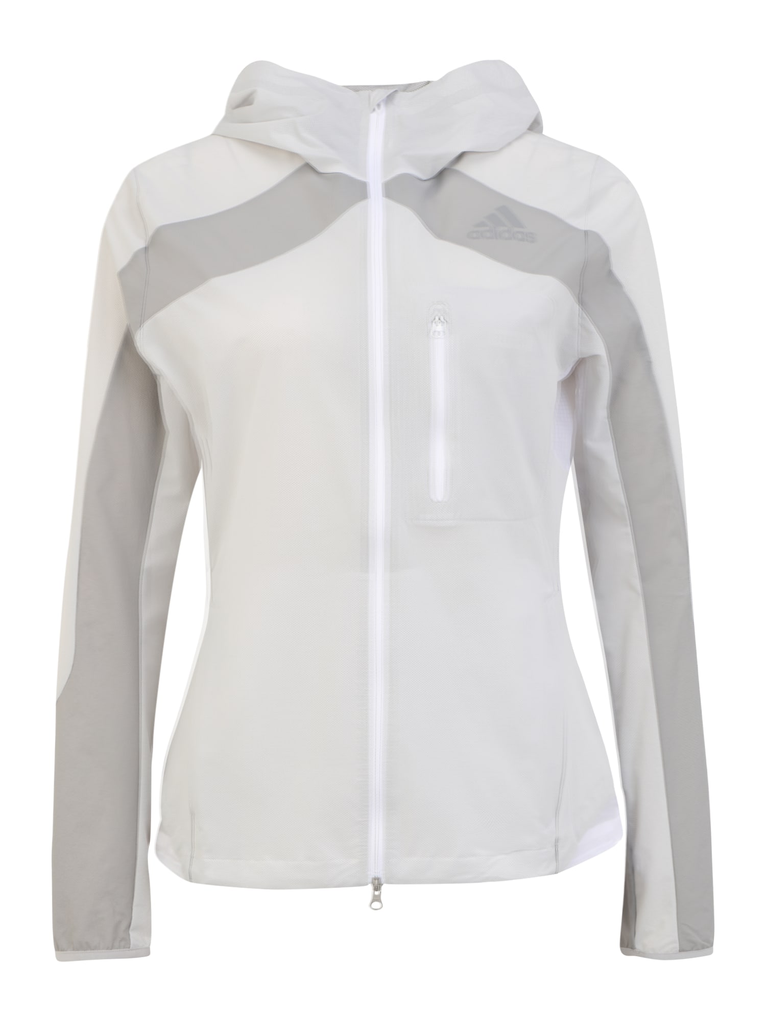 ADIDAS PERFORMANCE Športna jakna 'Marathon'  siva / svetlo siva / bela