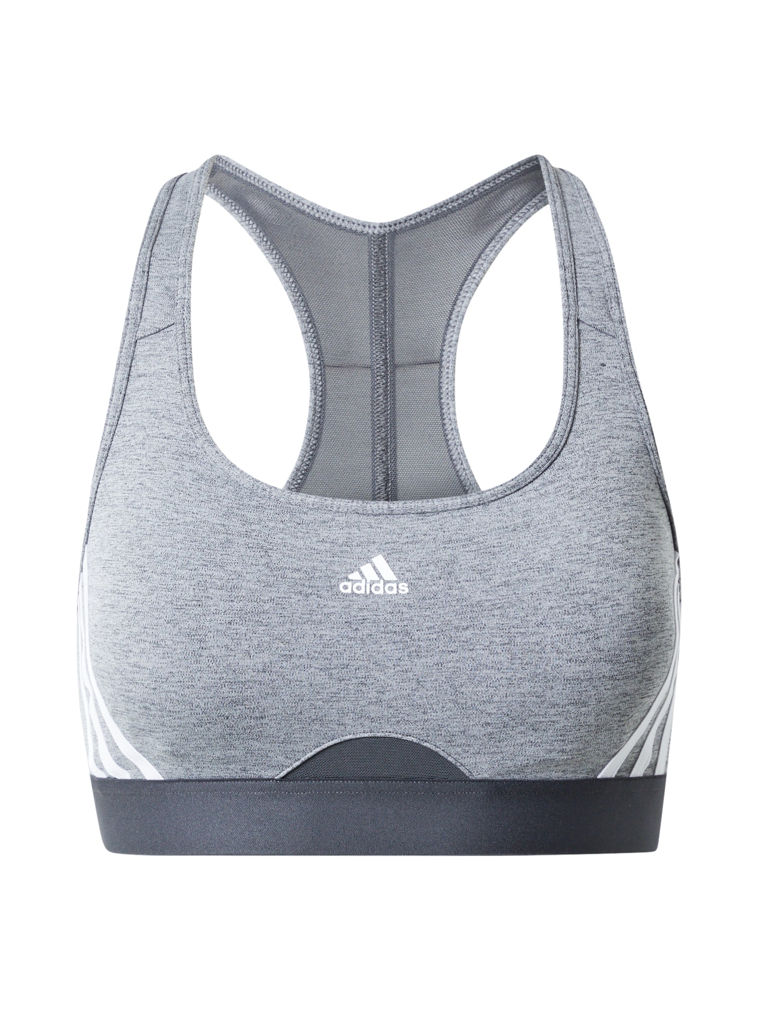 ADIDAS PERFORMANCE Športni nederček  grafit / svetlo siva / bela