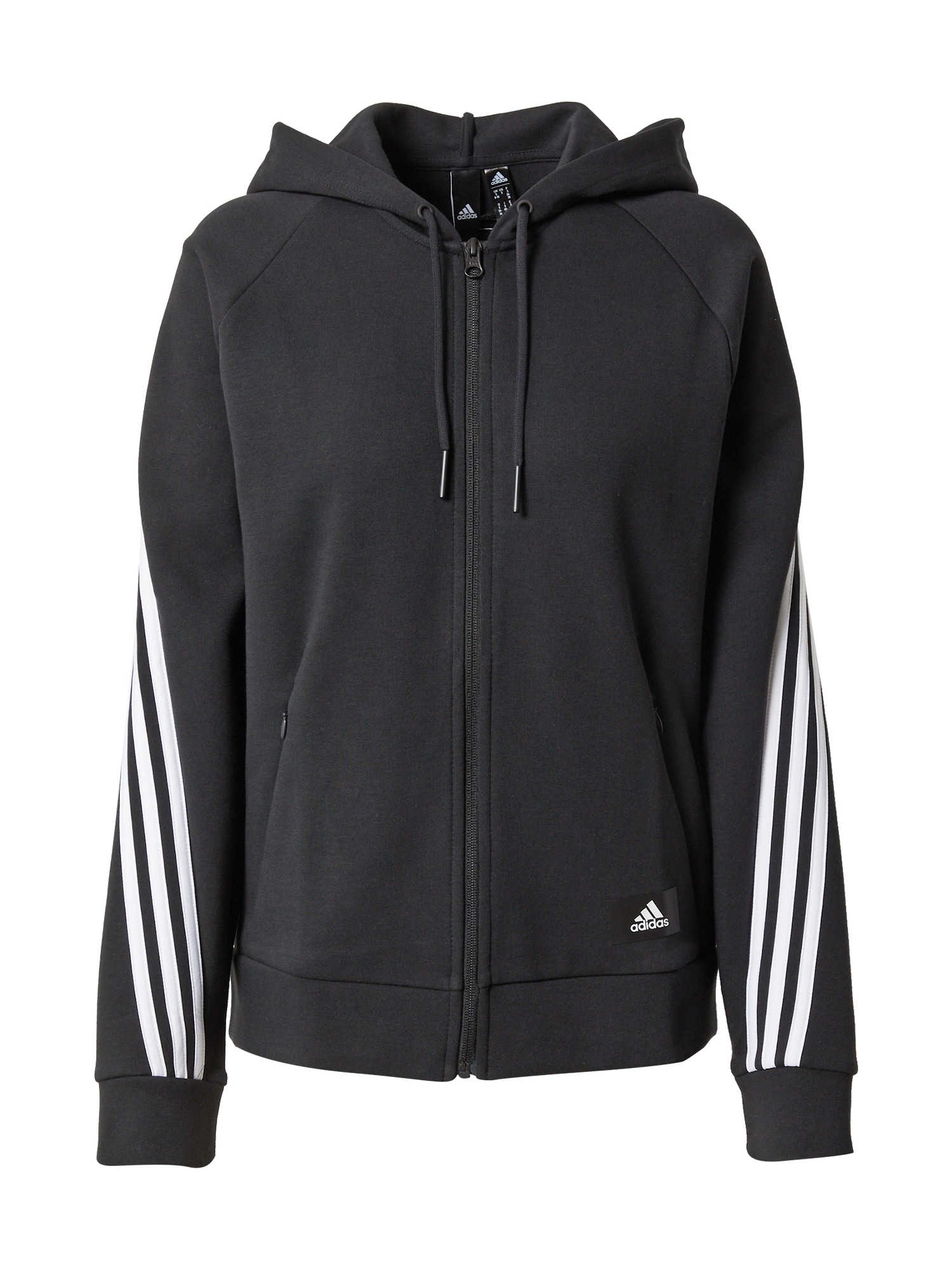ADIDAS SPORTSWEAR Športna jopa na zadrgo  črna / bela