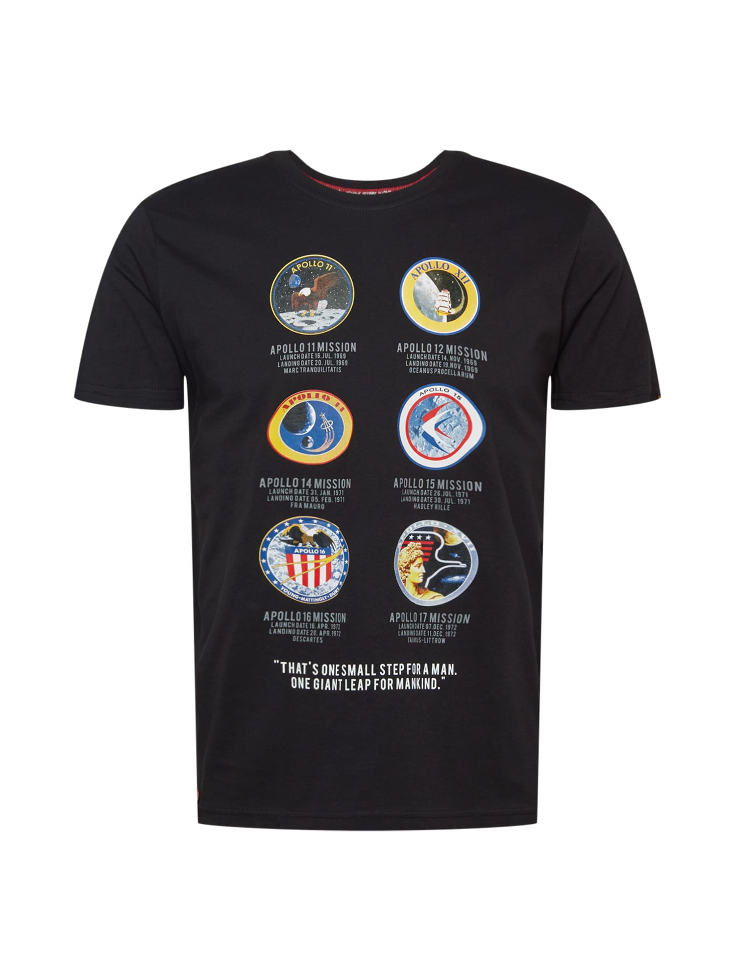 ALPHA INDUSTRIES Majica 'Apollo Mission'  modra / rumena / rdeča / črna / bela