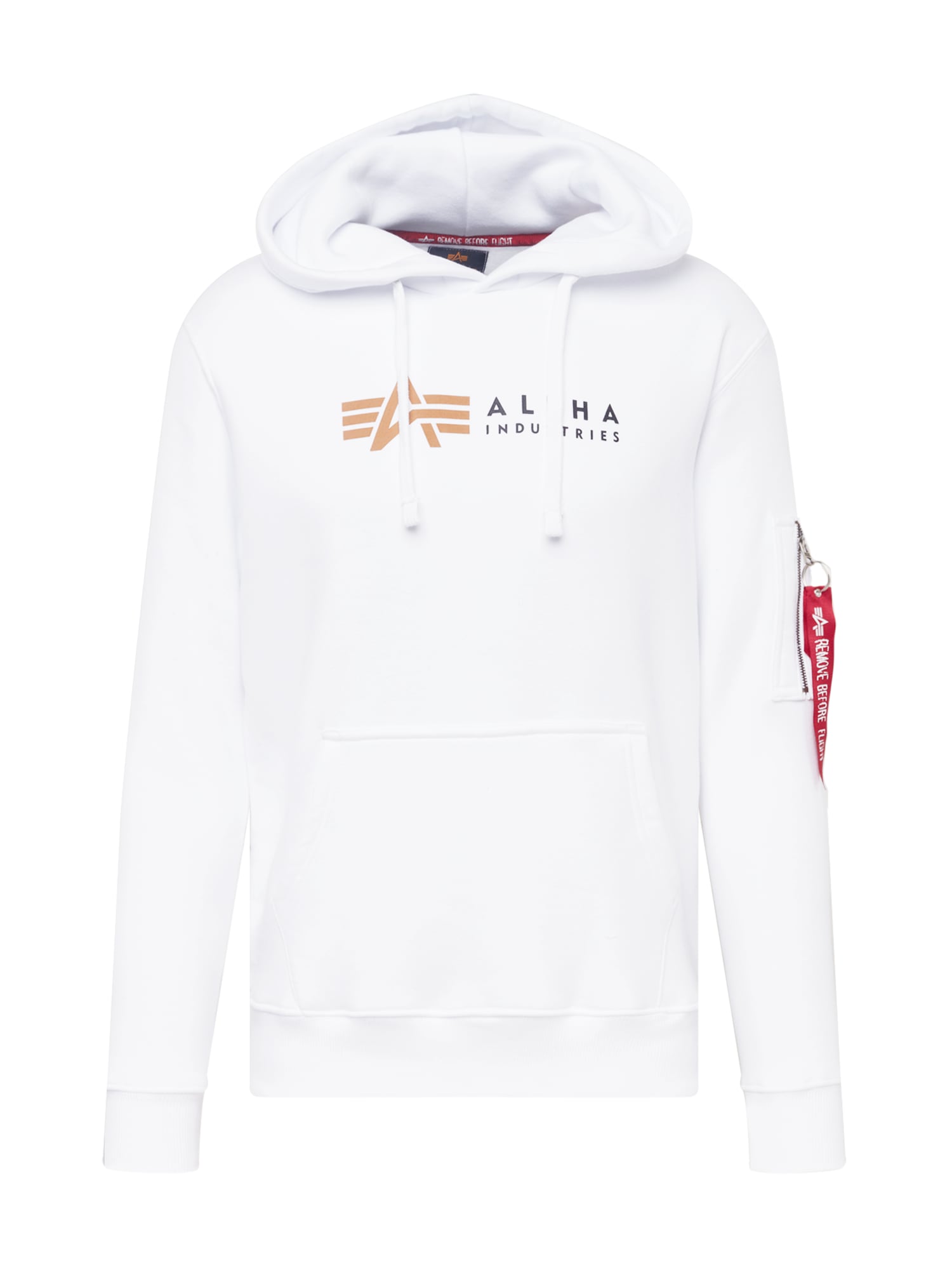 ALPHA INDUSTRIES Majica  konjak / črna / bela