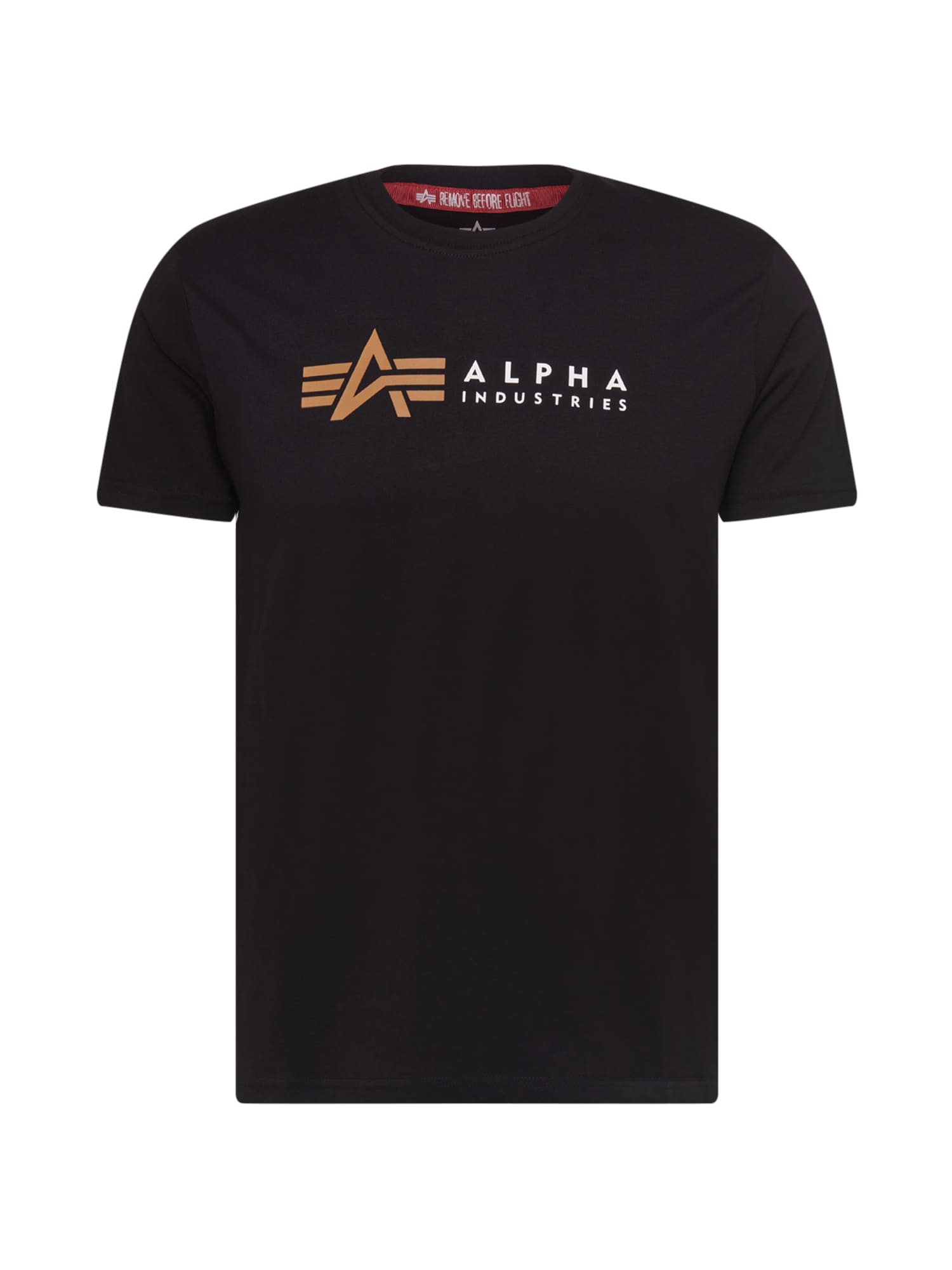 ALPHA INDUSTRIES Majica  svetlo rjava / črna / bela