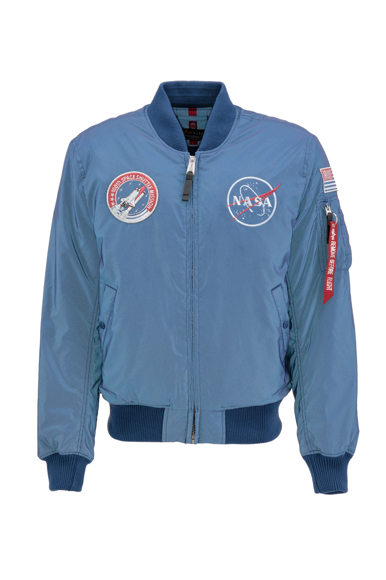 ALPHA INDUSTRIES Prehodna jakna 'MA-1 NASA Reflective'  modra / mešane barve