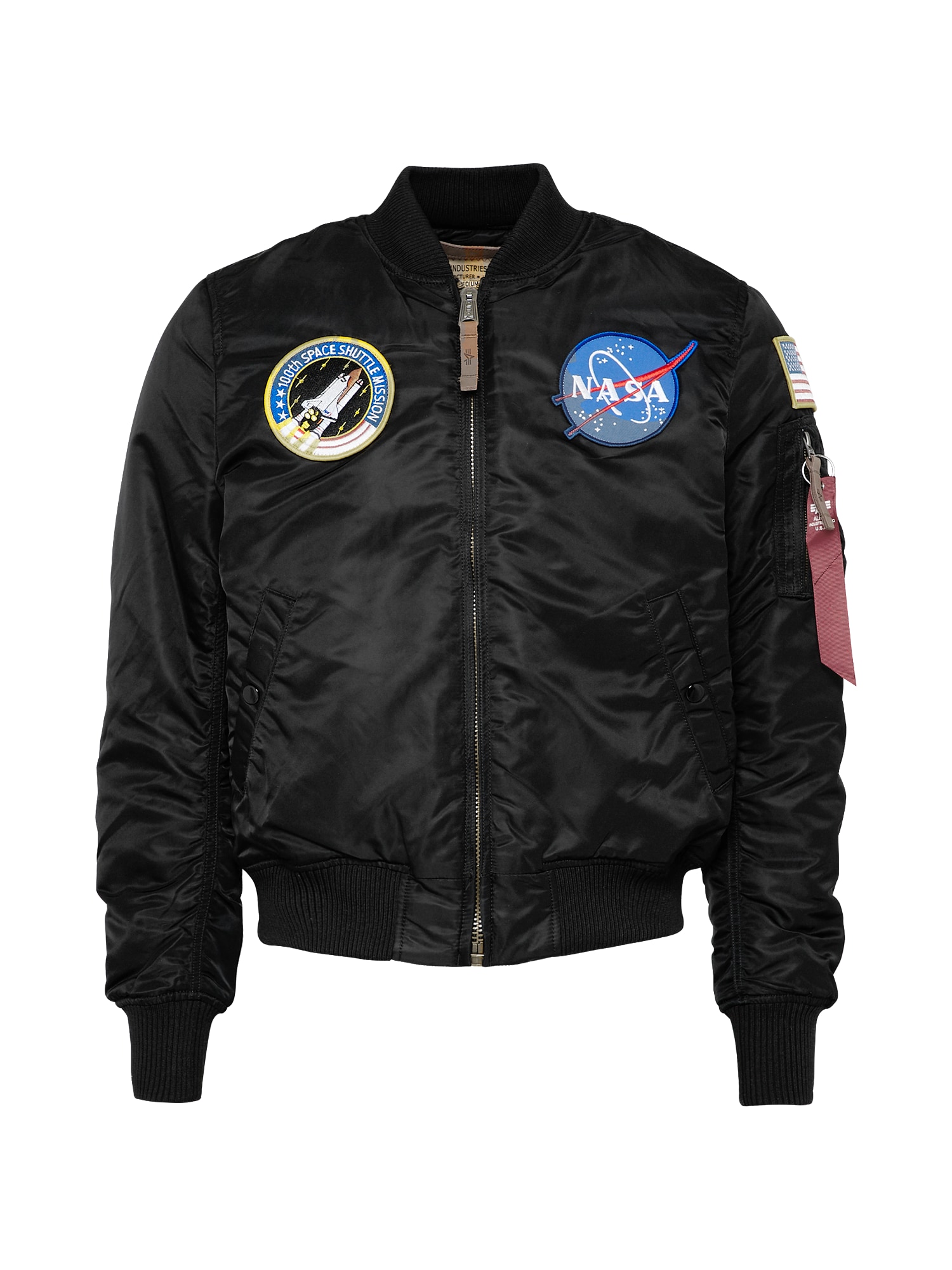 ALPHA INDUSTRIES Prehodna jakna 'MA-1 VF NASA'  črna