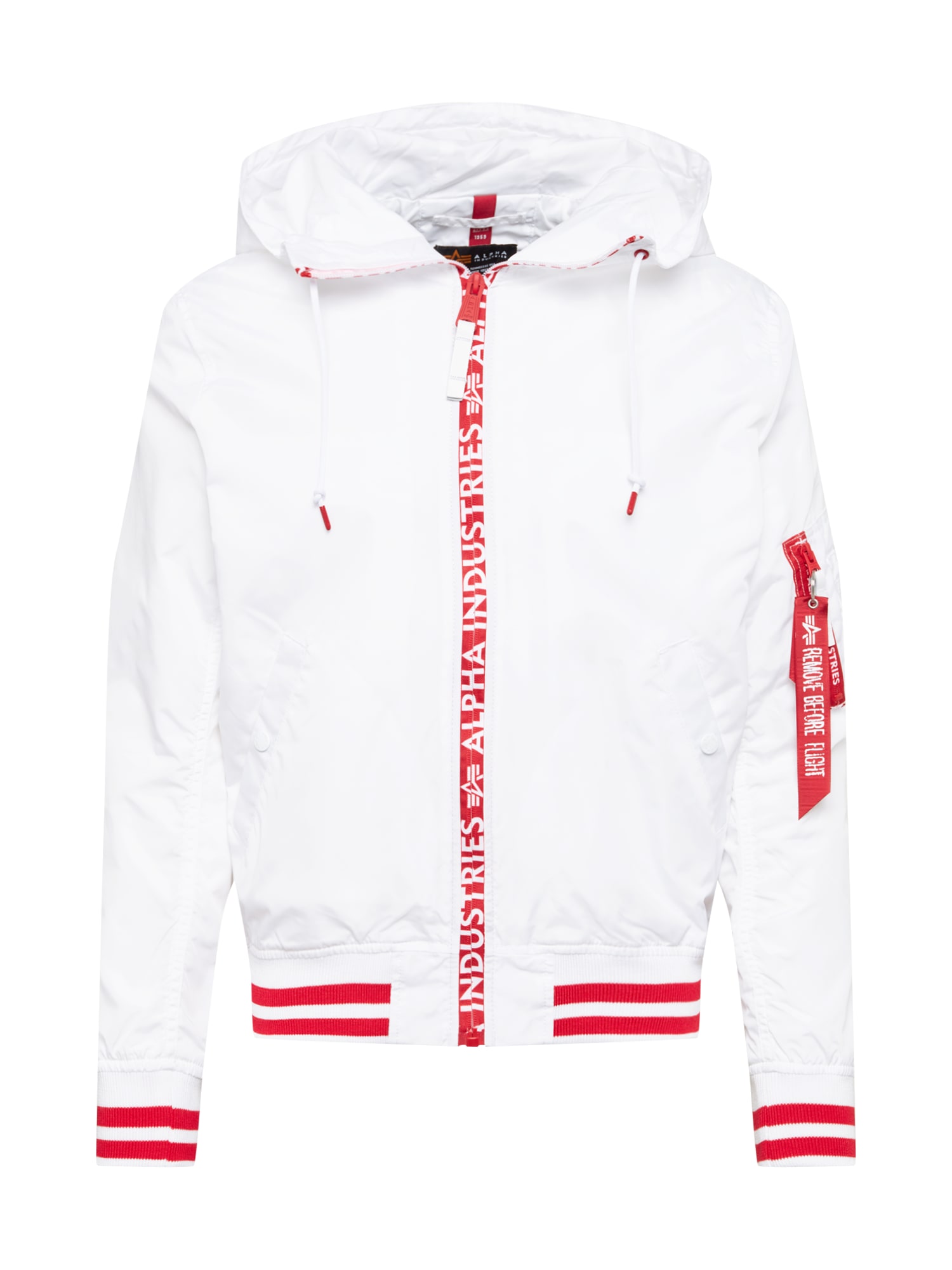 ALPHA INDUSTRIES Prehodna jakna  rdeča / bela