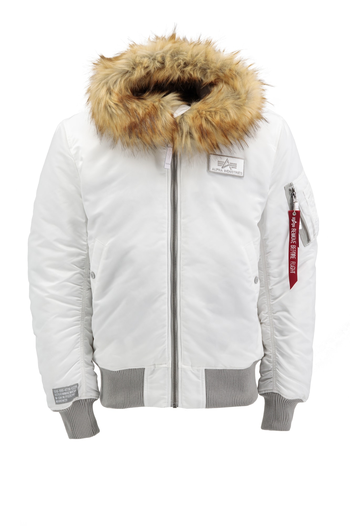 ALPHA INDUSTRIES Prehodna jakna  siva / bela