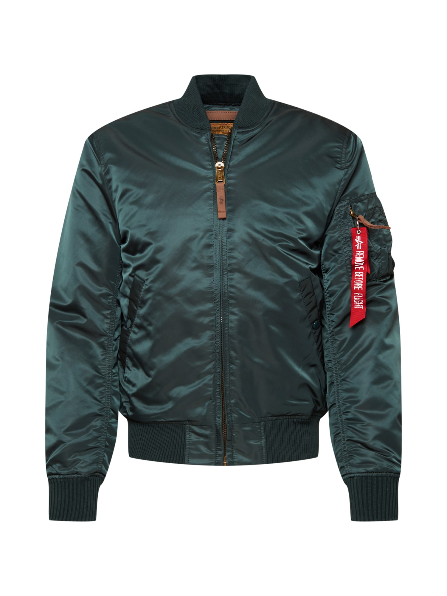 ALPHA INDUSTRIES Prehodna jakna  smaragd / rdeča