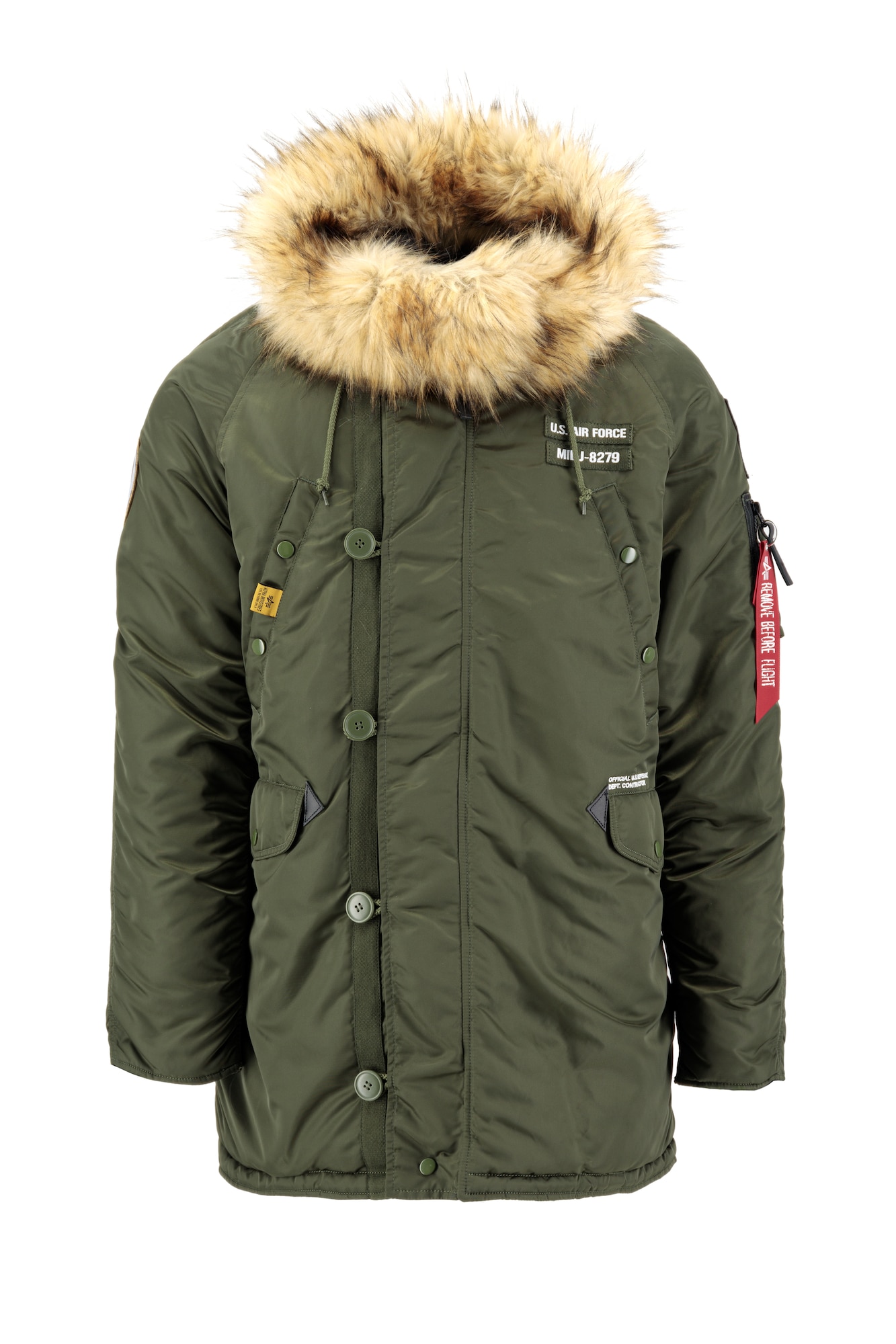 ALPHA INDUSTRIES Zimska jakna 'N3B Airborne'  temno zelena