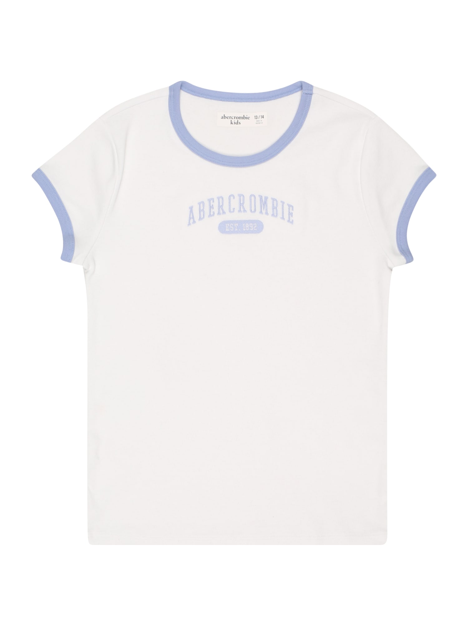 Abercrombie & Fitch Majica 'ESSENTIALS'  dimno modra / bela