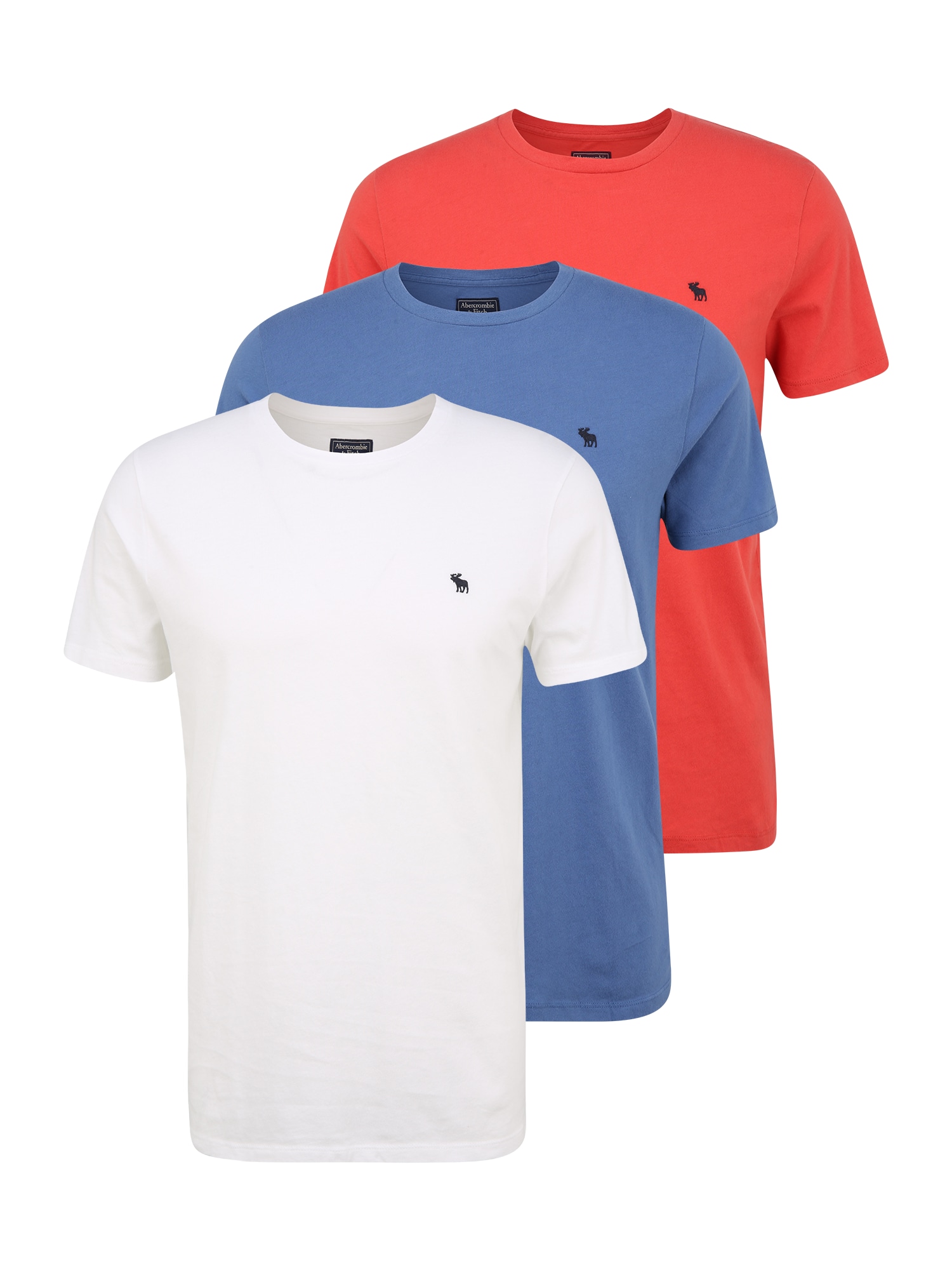 Abercrombie & Fitch Majica  dimno modra / grenada / bela