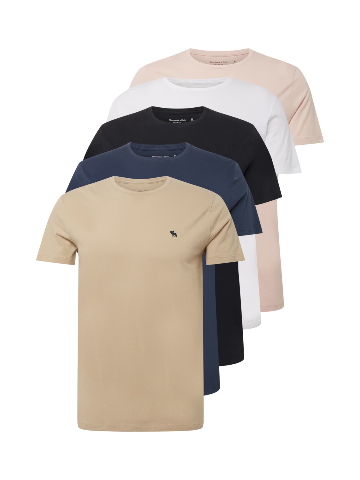 Abercrombie & Fitch Majica  svetlo bež / mornarska / staro roza / črna / bela