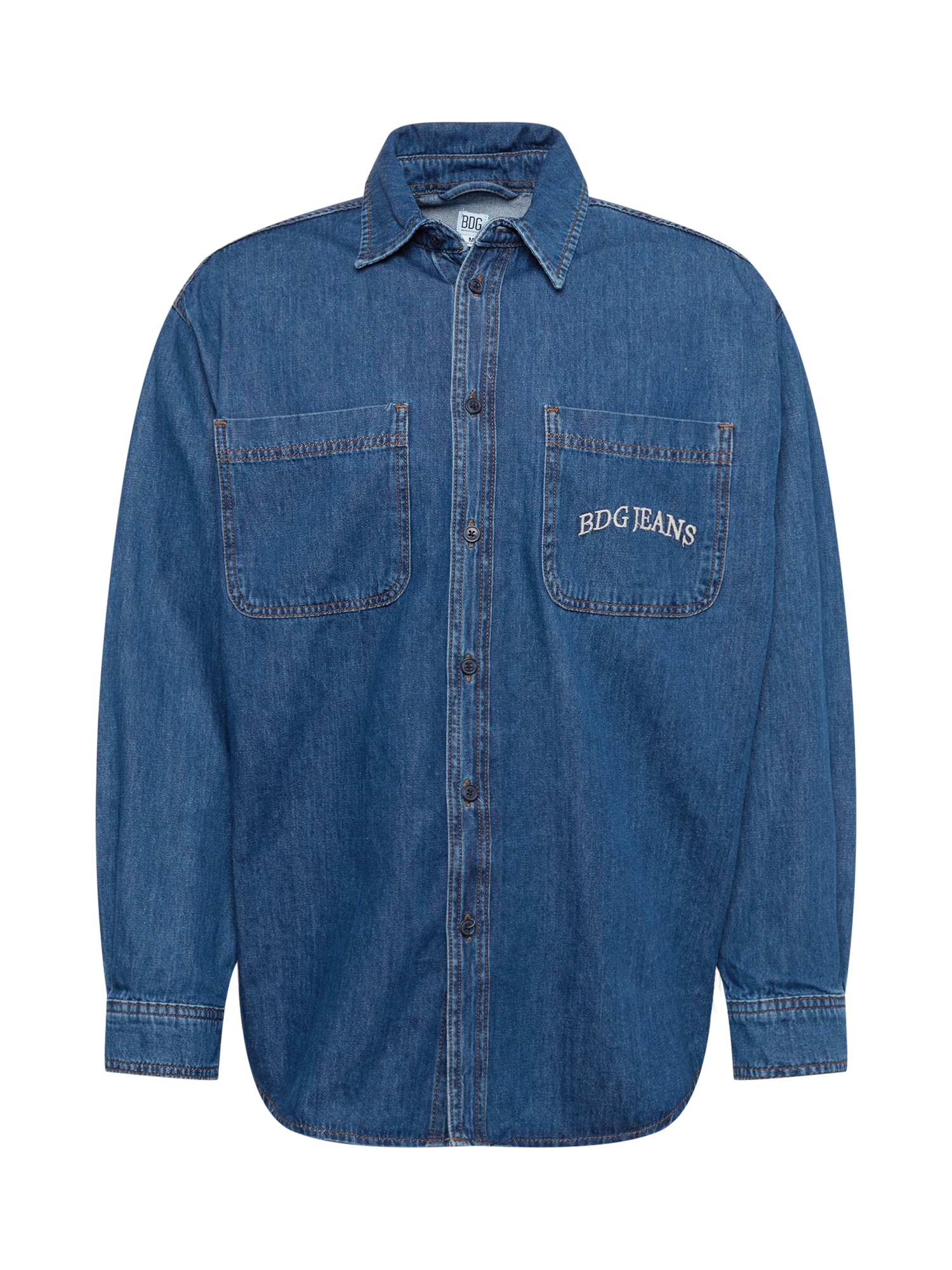 BDG Urban Outfitters Prehodna jakna  moder denim / rdeča / črna / bela