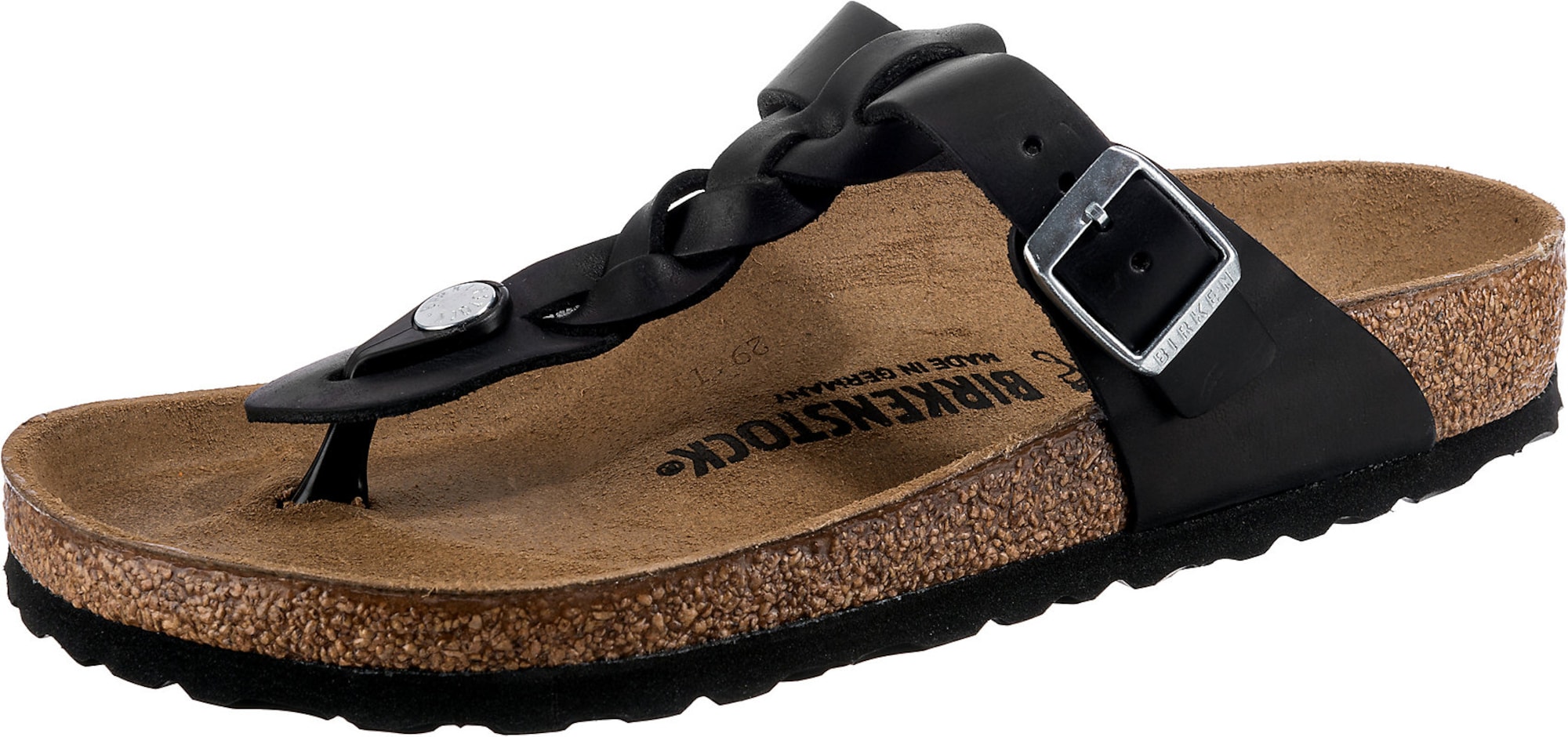 BIRKENSTOCK Japonke 'Gizeh'  črna / srebrna