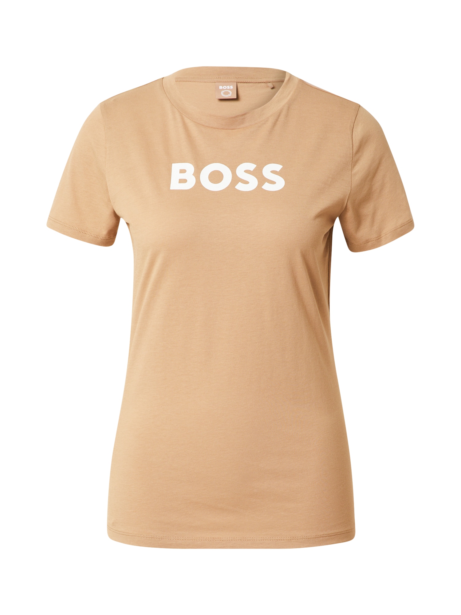 BOSS Orange Majica 'Elogo'  pesek / bela