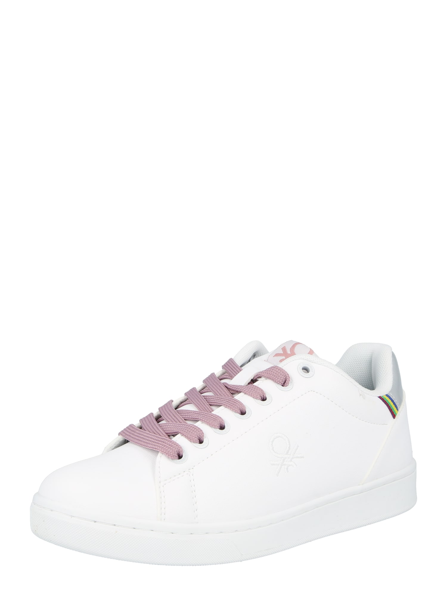 Benetton Footwear Nizke superge 'PENN CRACK'  srebrna / bela