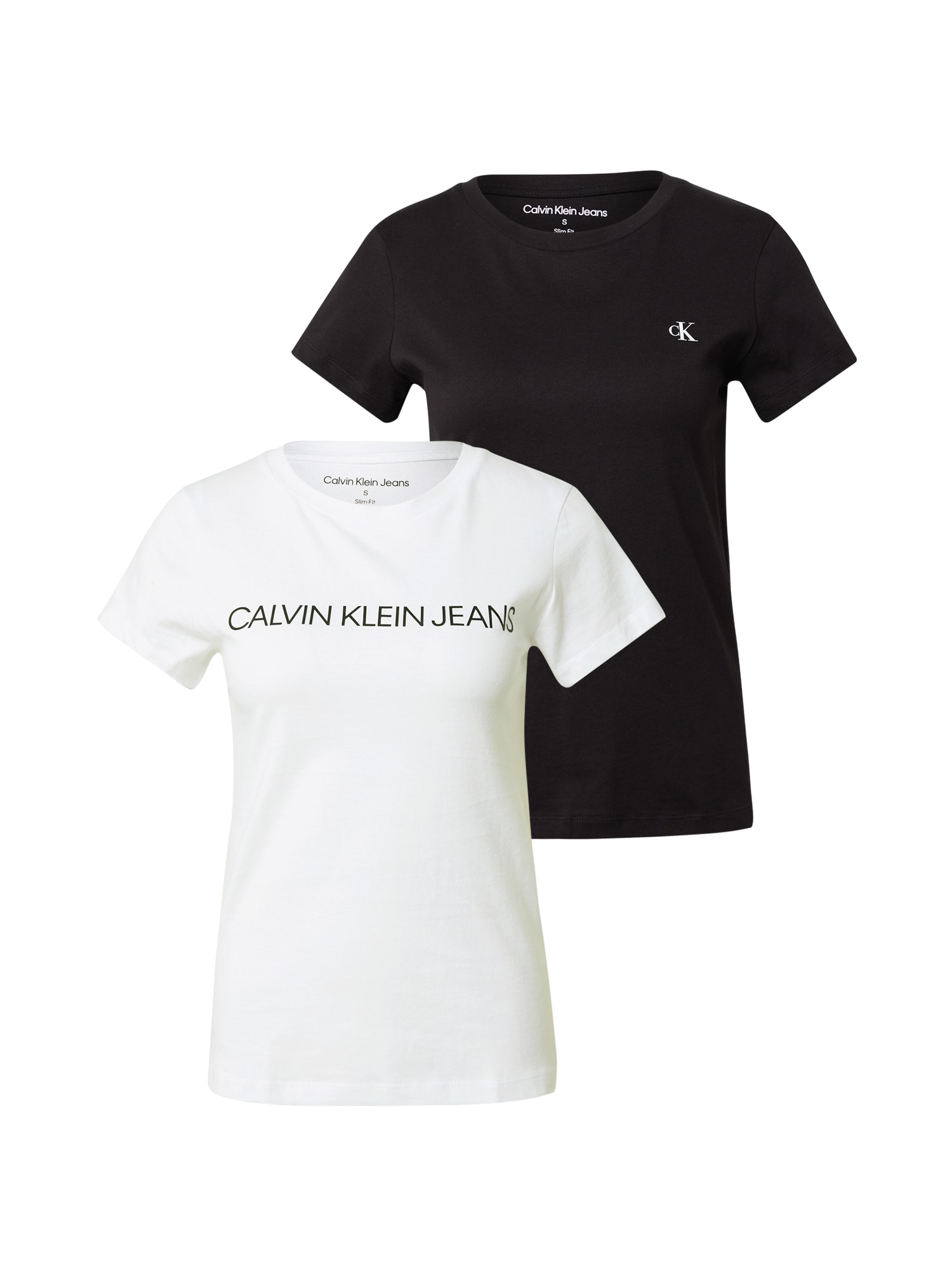Calvin Klein Jeans Majica  črna / bela