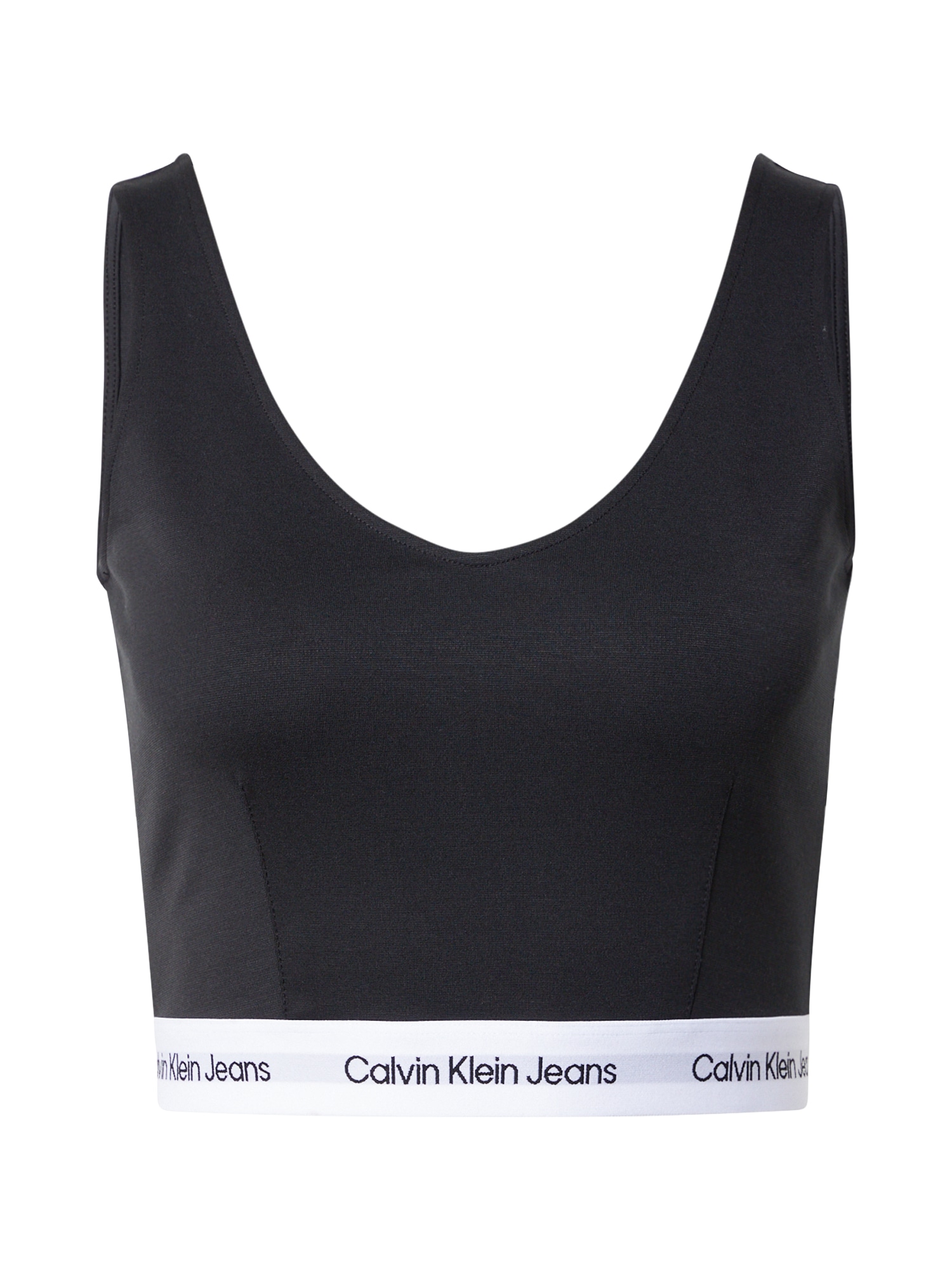Calvin Klein Jeans Top 'Milano'  črna / bela