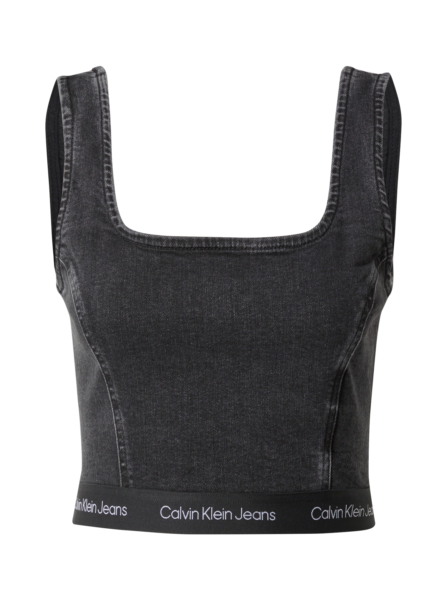 Calvin Klein Jeans Top  črn denim / bela