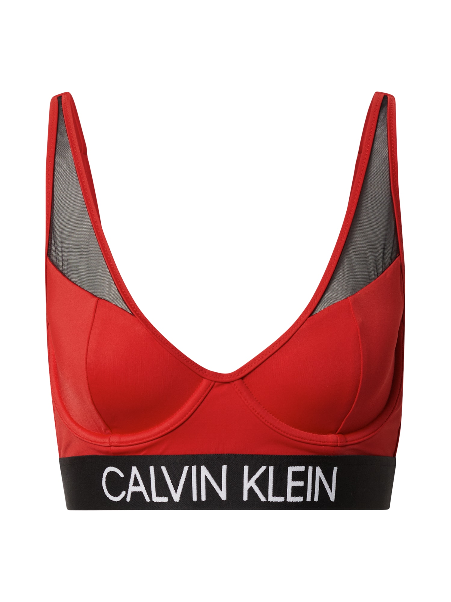 Calvin Klein Swimwear Bikini zgornji del  rjasto rdeča / črna / bela
