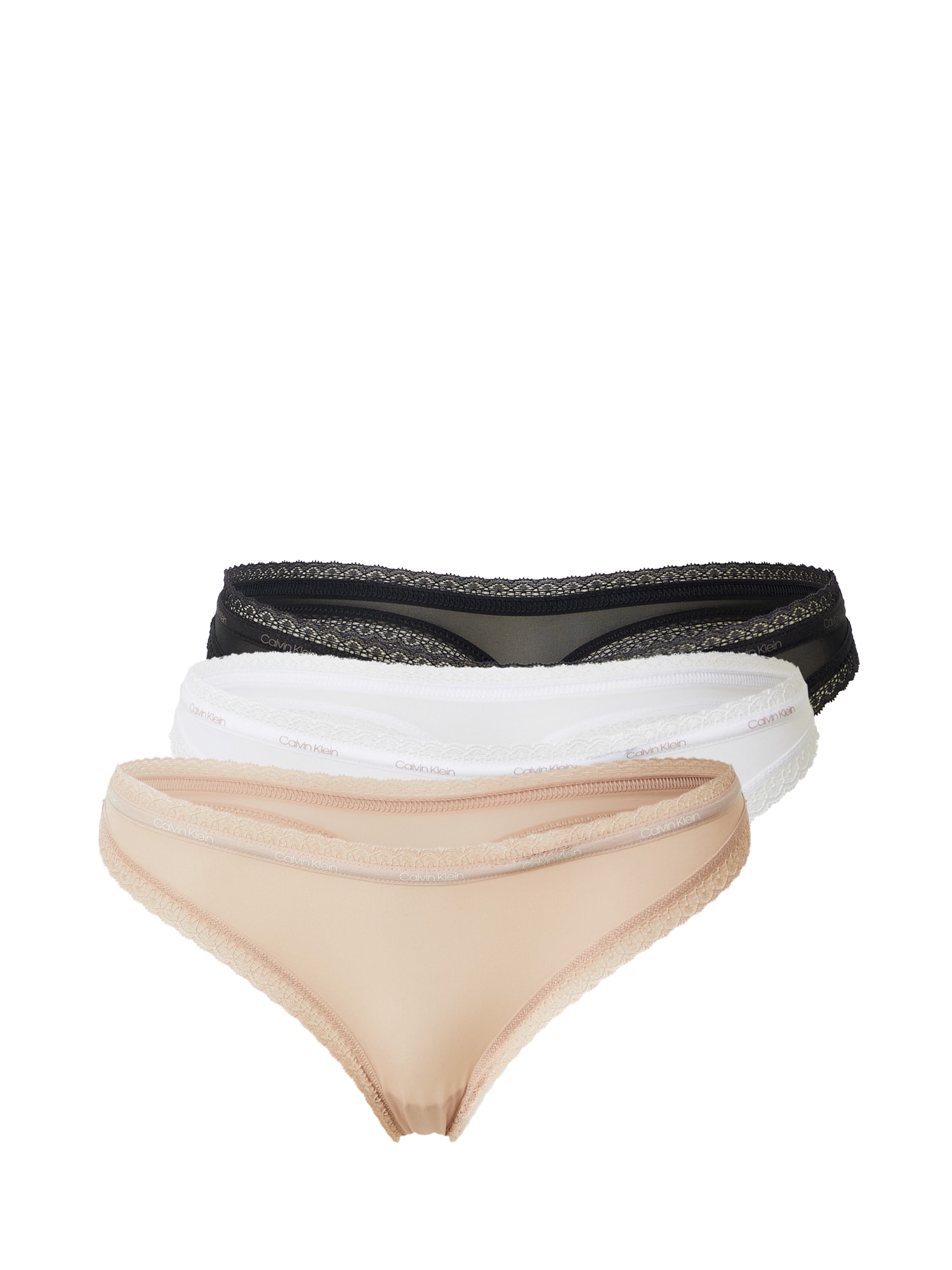 Calvin Klein Underwear Tangice  bež / črna / bela