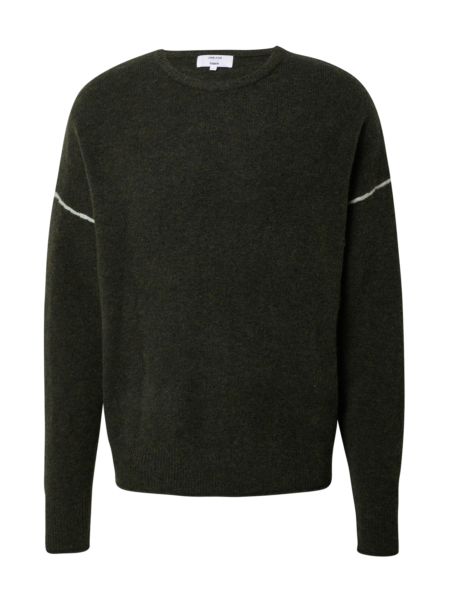 DAN FOX APPAREL Pulover 'Thilo'  temno zelena / bela
