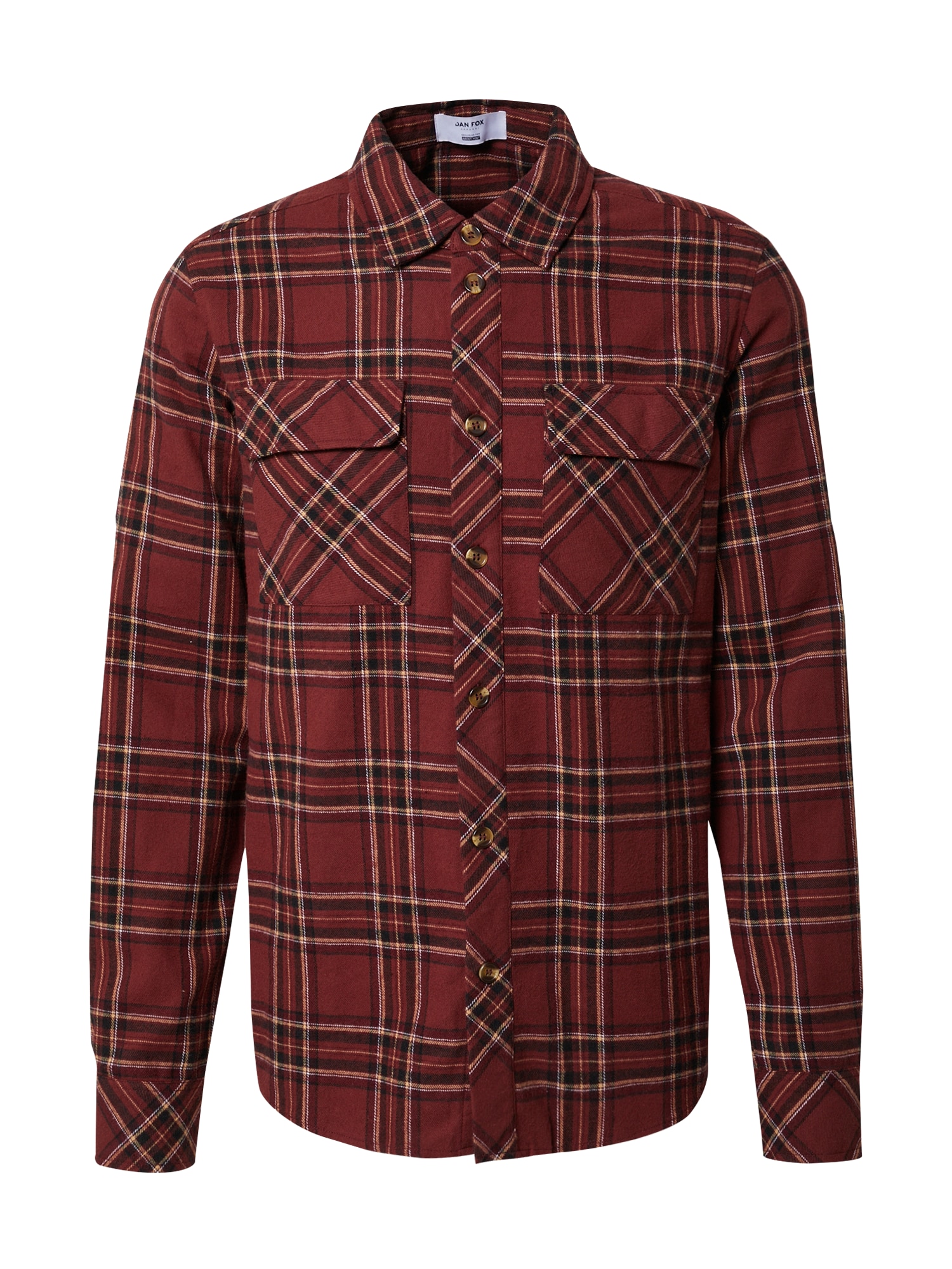 DAN FOX APPAREL Srajca 'Ryan'  bež / rjava / temno rdeča