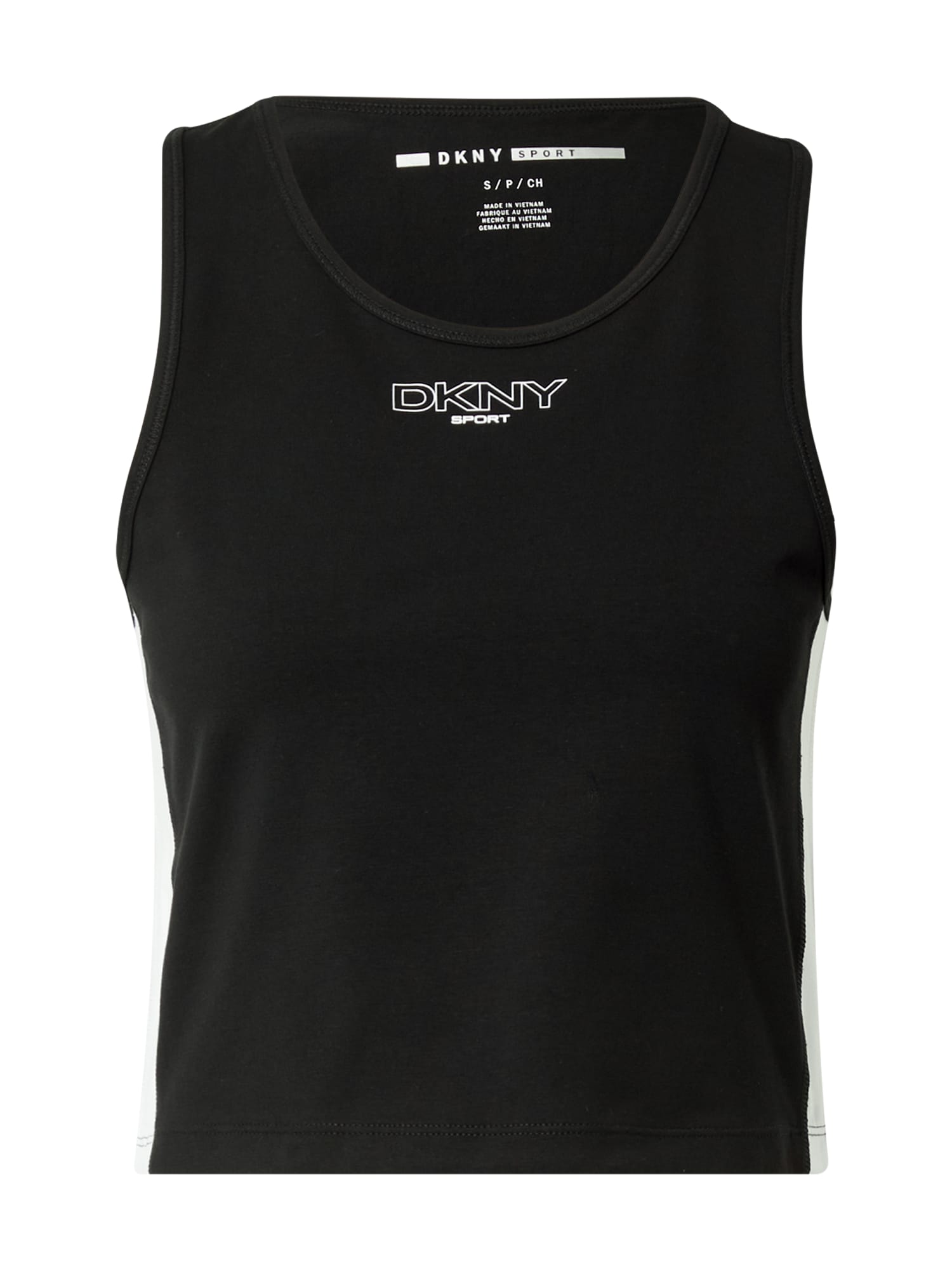 DKNY Performance Športni top 'COLORBLOCK CROPPED TANK'  zelena / črna