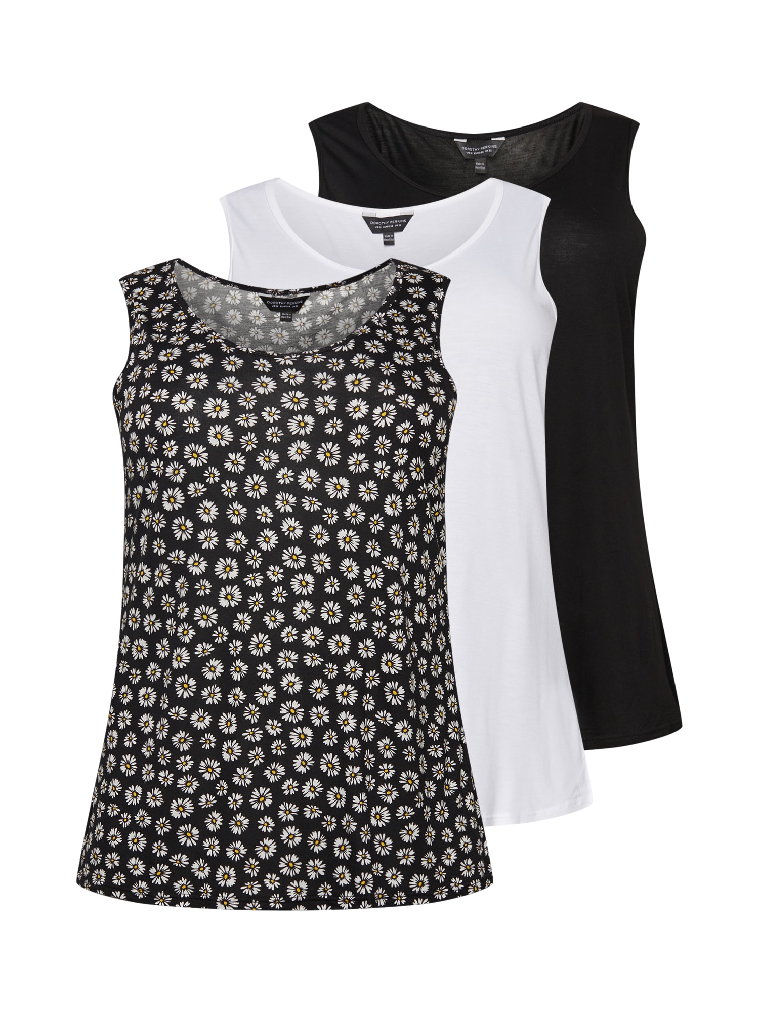 Dorothy Perkins Curve Top  rumena / črna / bela