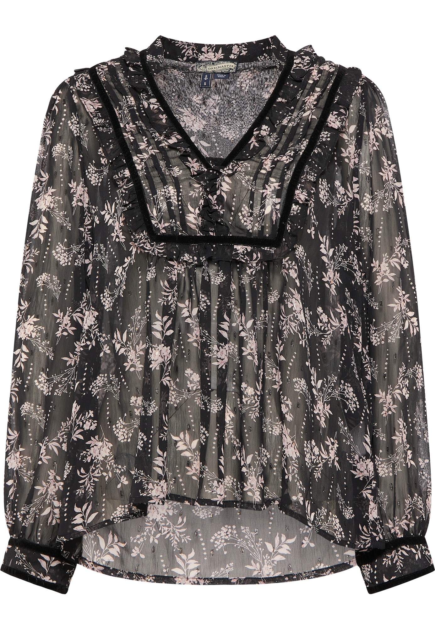 DreiMaster Vintage Bluza  bež / rosé / črna