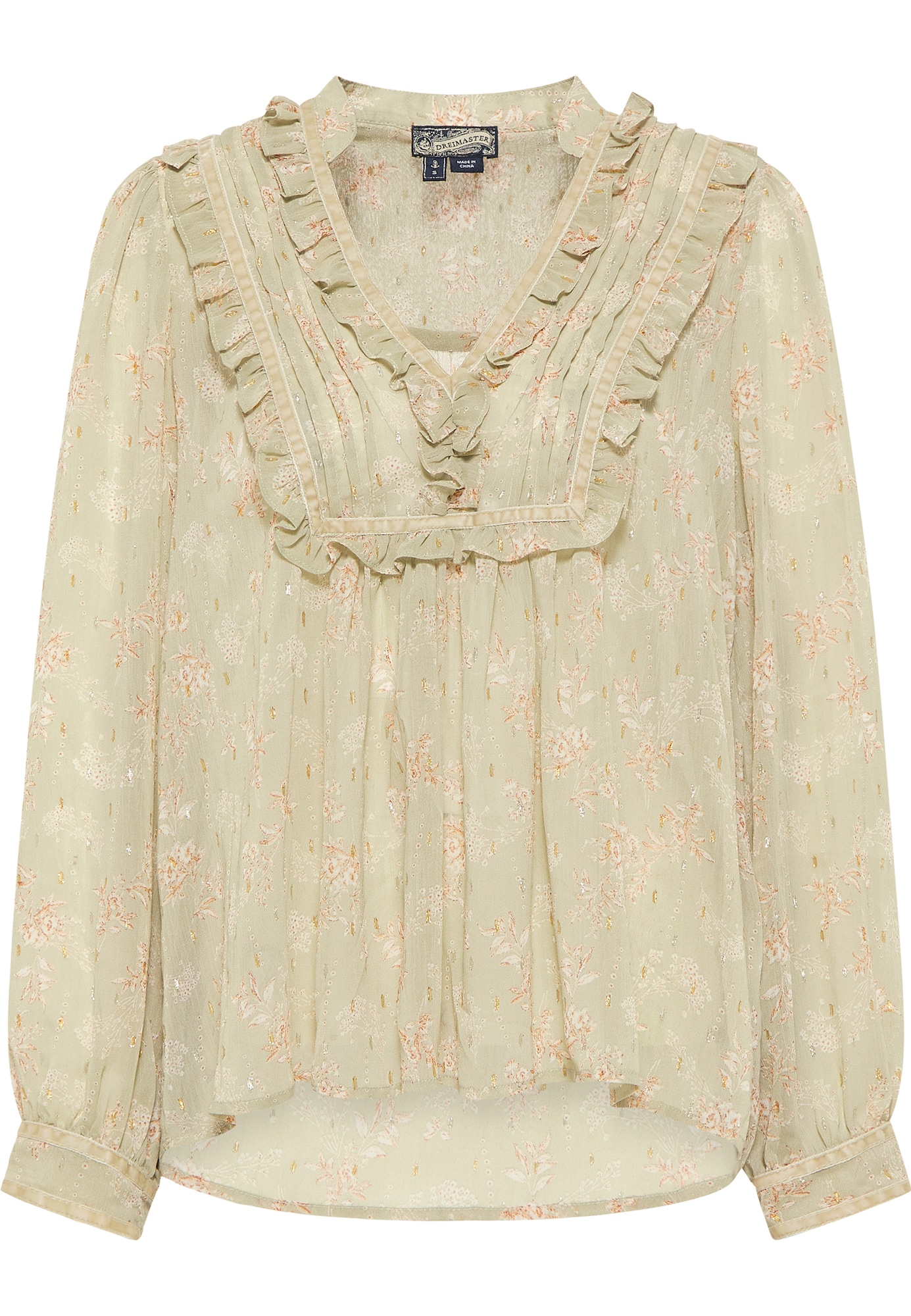 DreiMaster Vintage Bluza  bež / zelena / roza