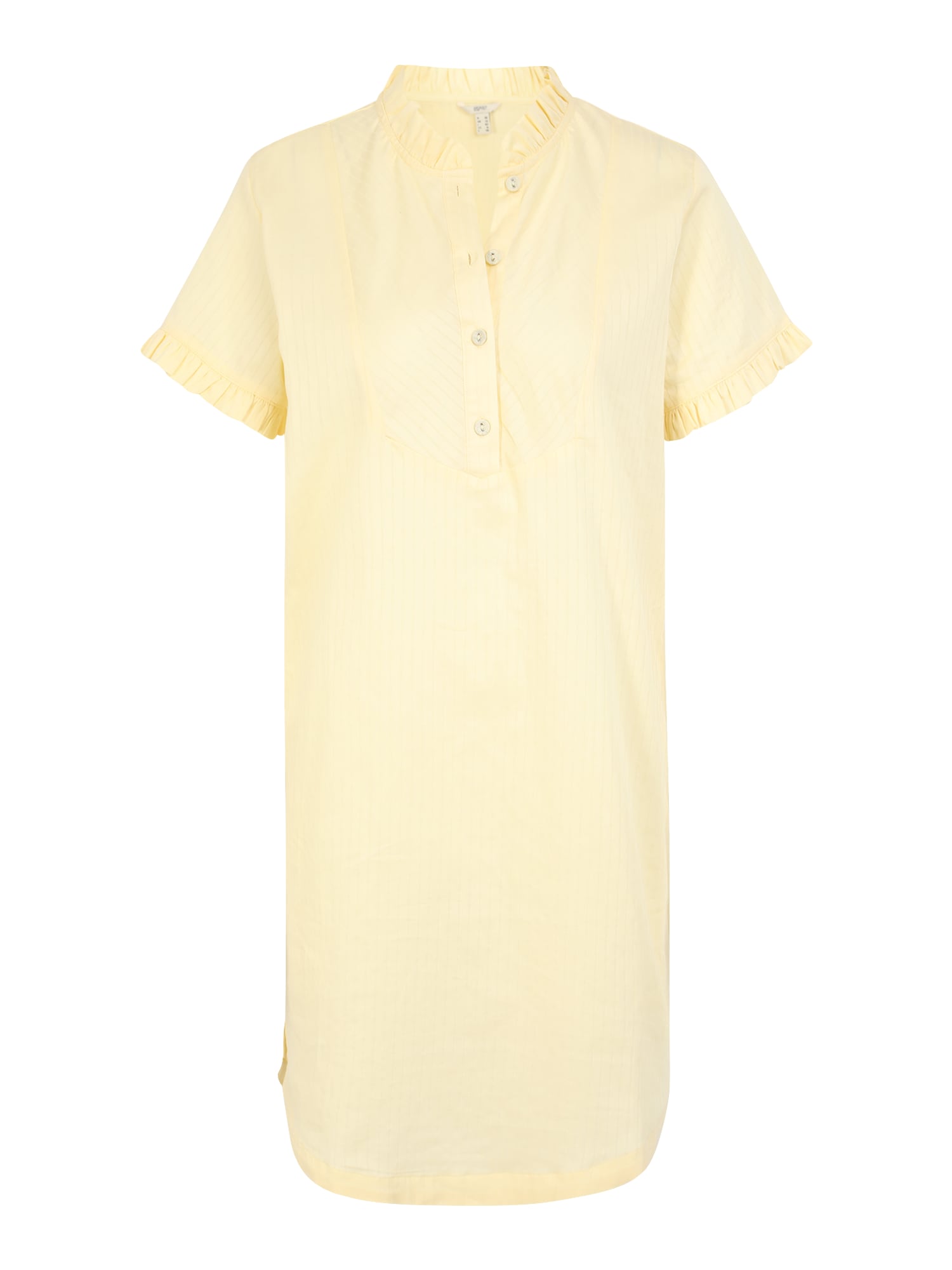 ESPRIT Spalna srajca  pastelno rumena / svetlo siva
