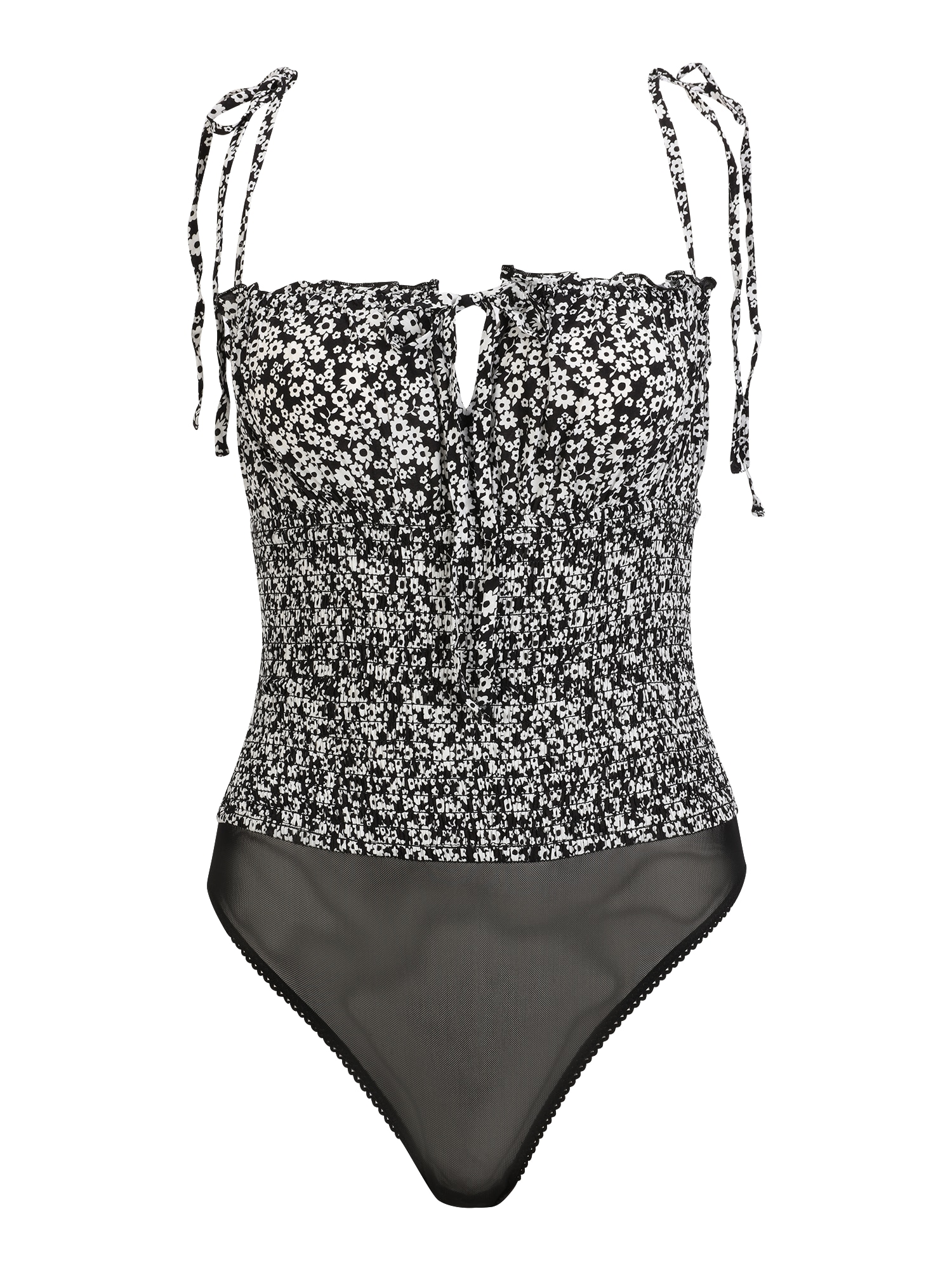 Free People Bodi majica  črna / bela