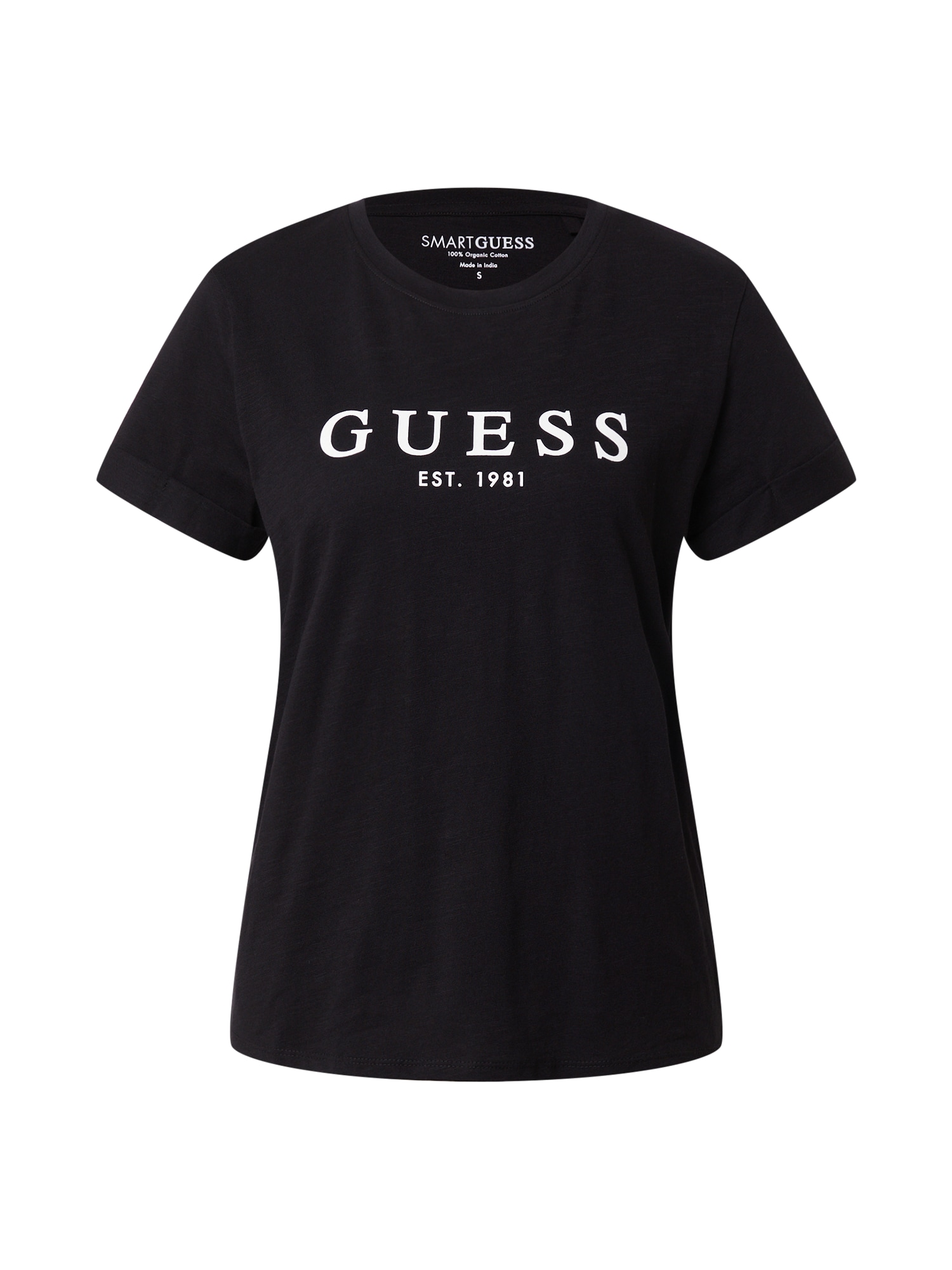 GUESS Majica  črna / bela