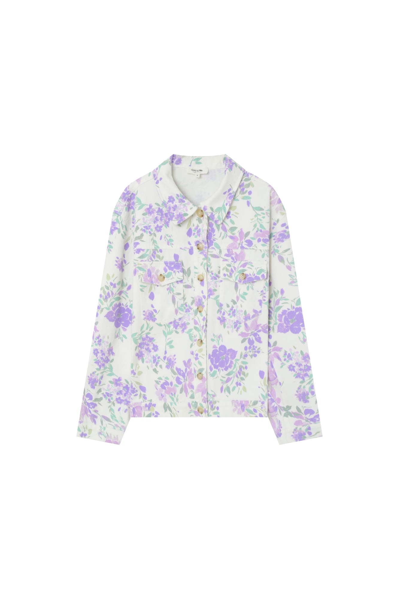 Grace & Mila Prehodna jakna 'Eleonor'  zelena / lila / pastelno lila / bela