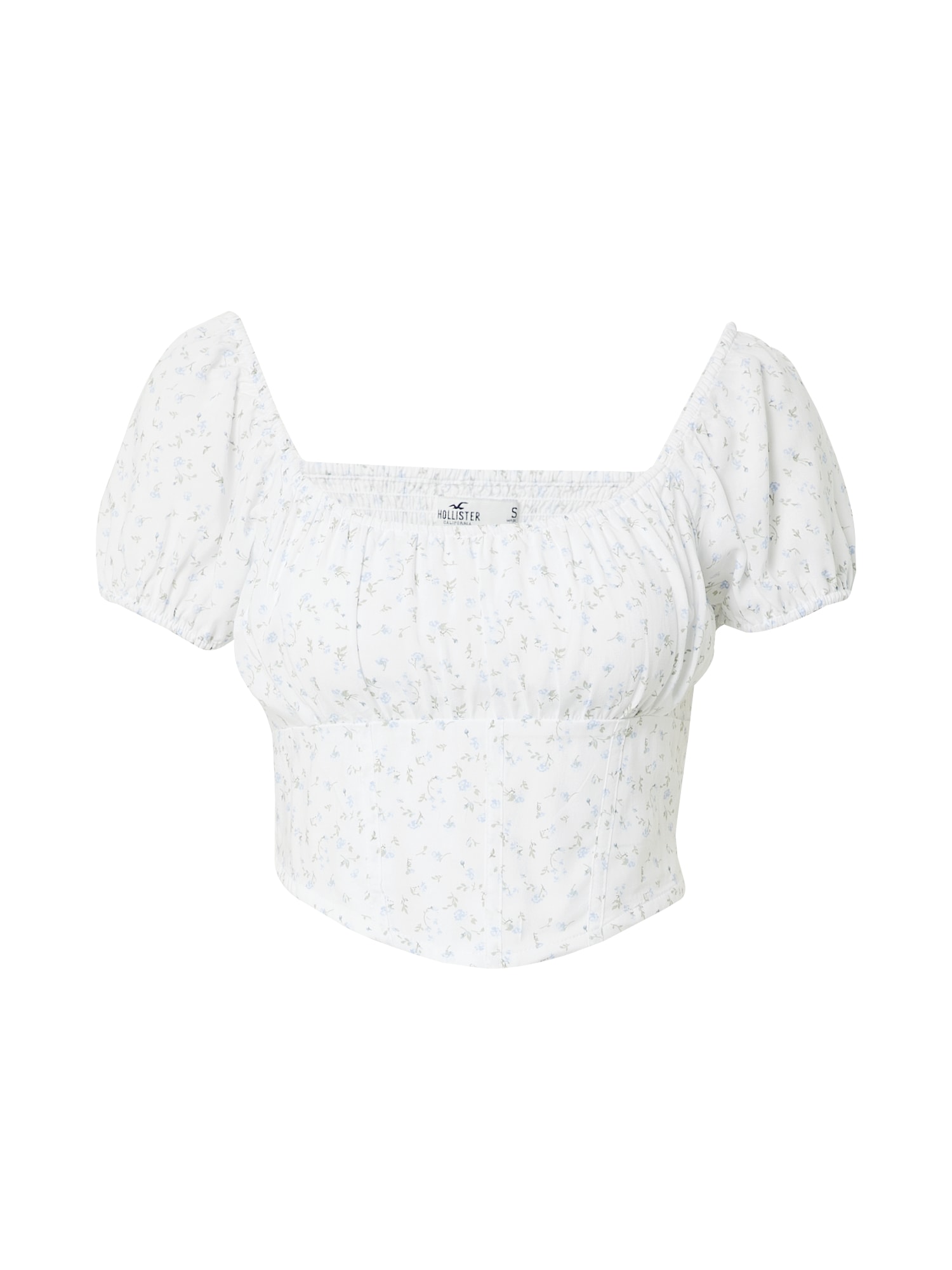 HOLLISTER Bluza  pastelno modra / zelena / off-bela