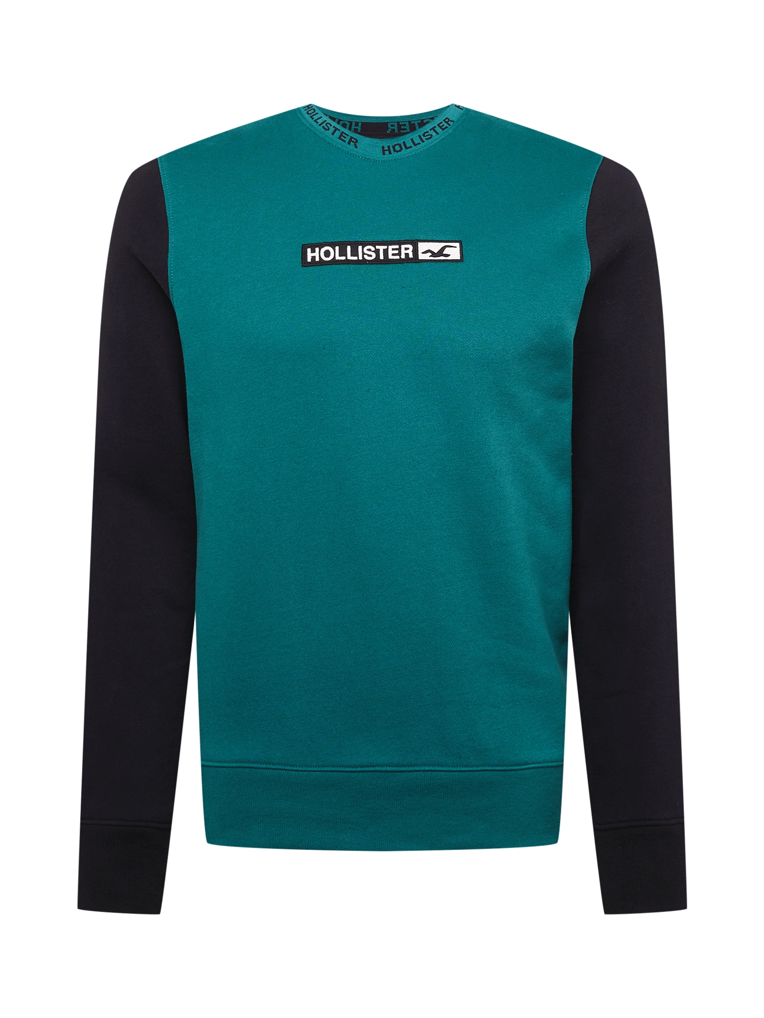 HOLLISTER Majica 'EMEA'  zelena / črna / bela
